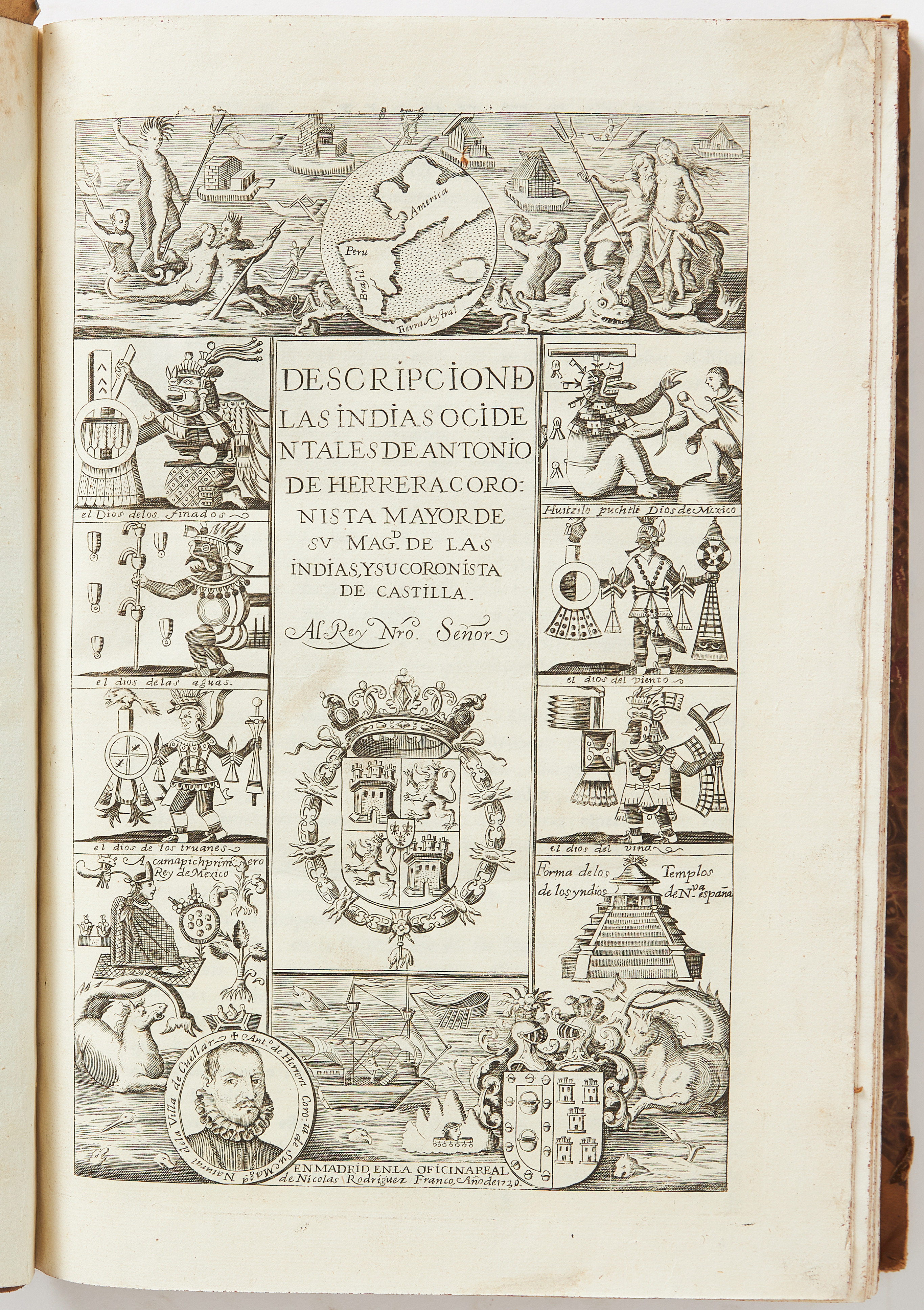 HERRERA'S DESCRIPCION DE LAS INDIAS OCIDENTALES, Madrid 1730.