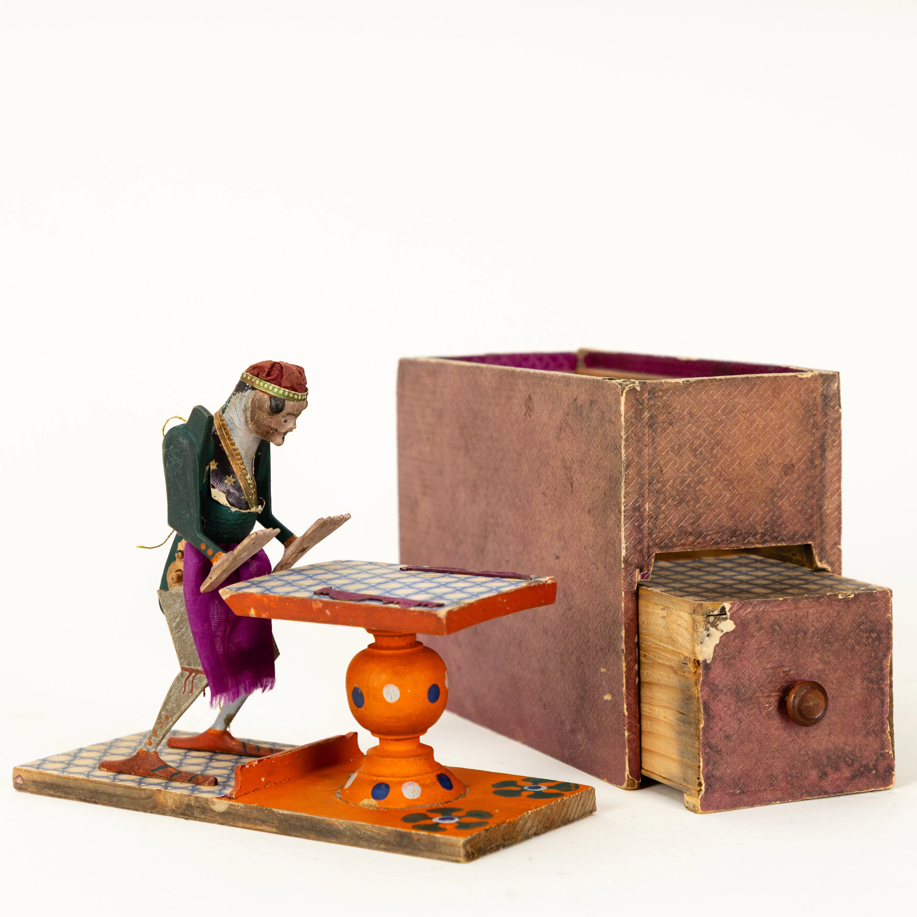 Akrobat als Purzelbaum-Figur, im originalen Kasten, 1. Viertel 19. Jh.