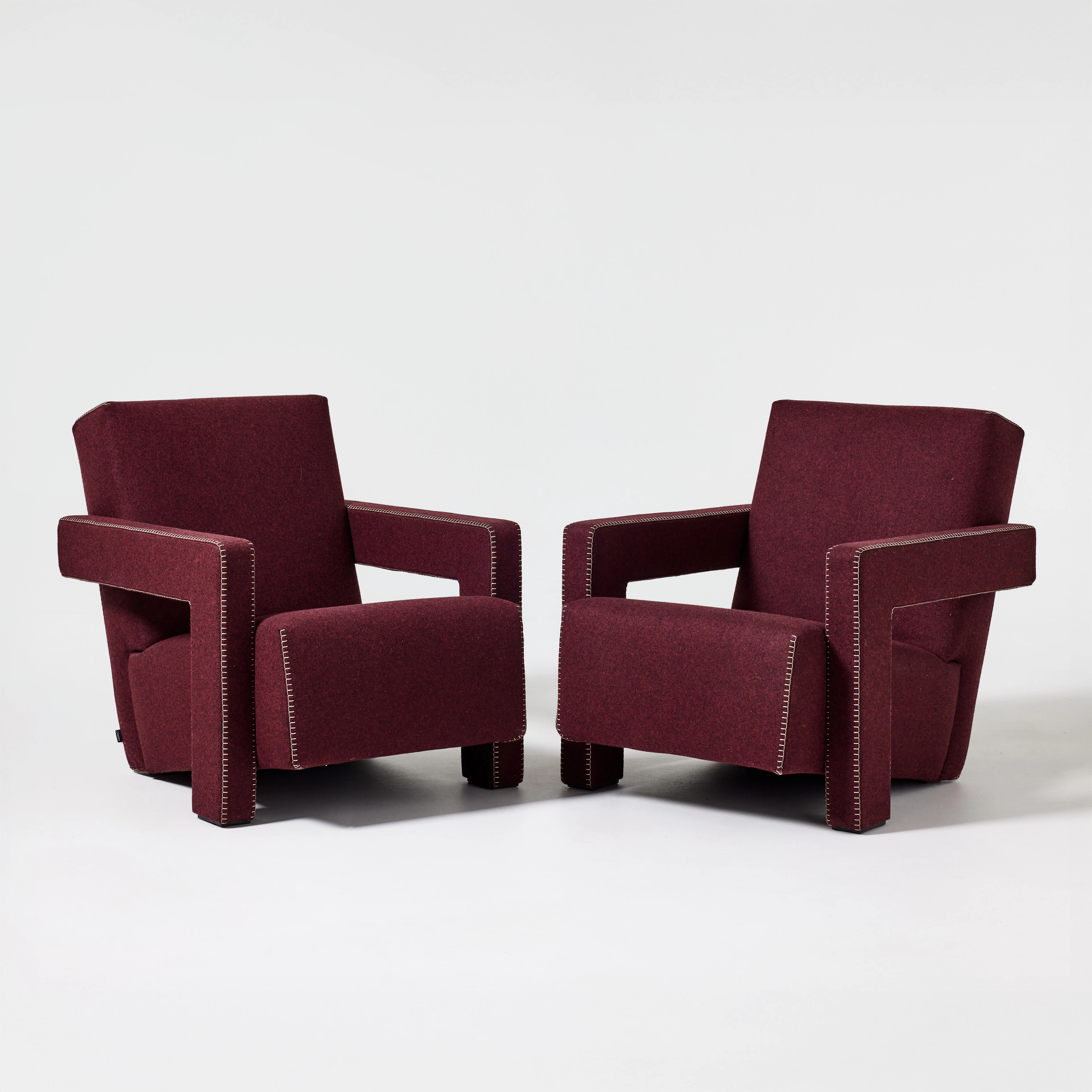 GERRIT RIETVELD. "Utrecht", fåtöljer, ett par, Cassina, Italien 2000-tal