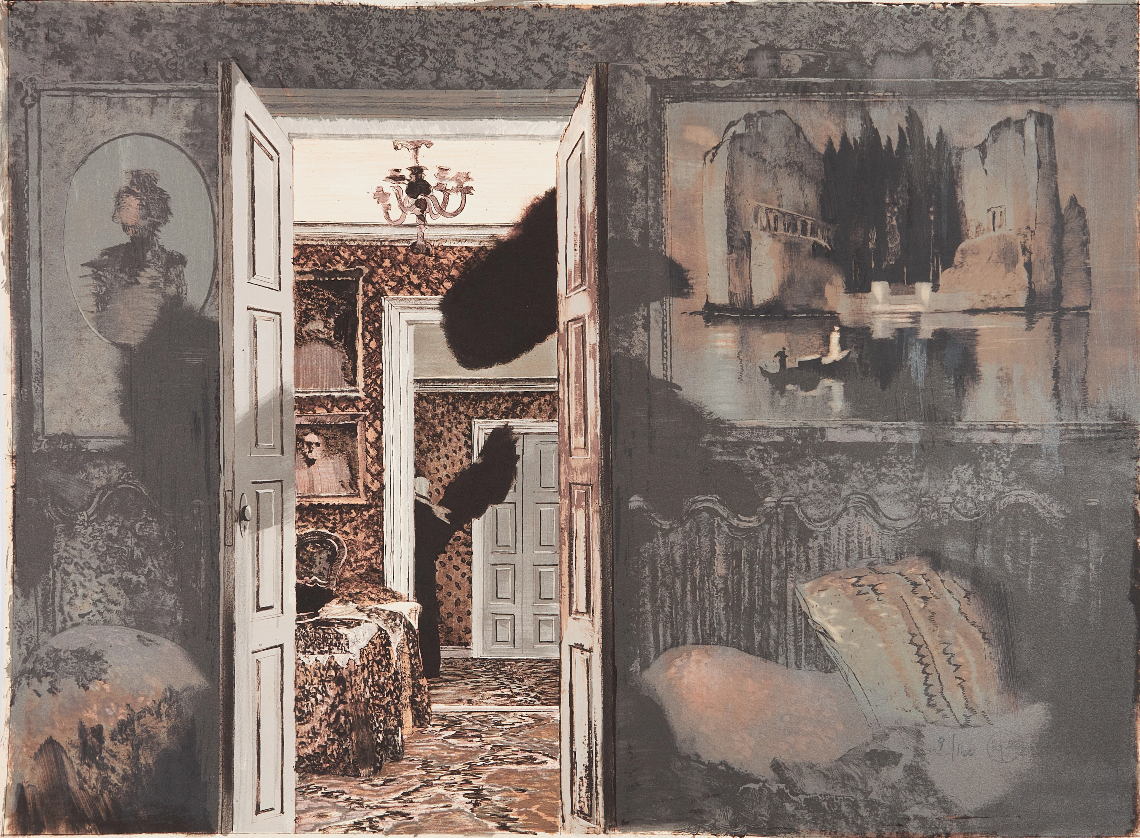 ROJ FRIBERG (SVERIGE, 1934-2016). "Dödens ö" Färglitografi, 1993