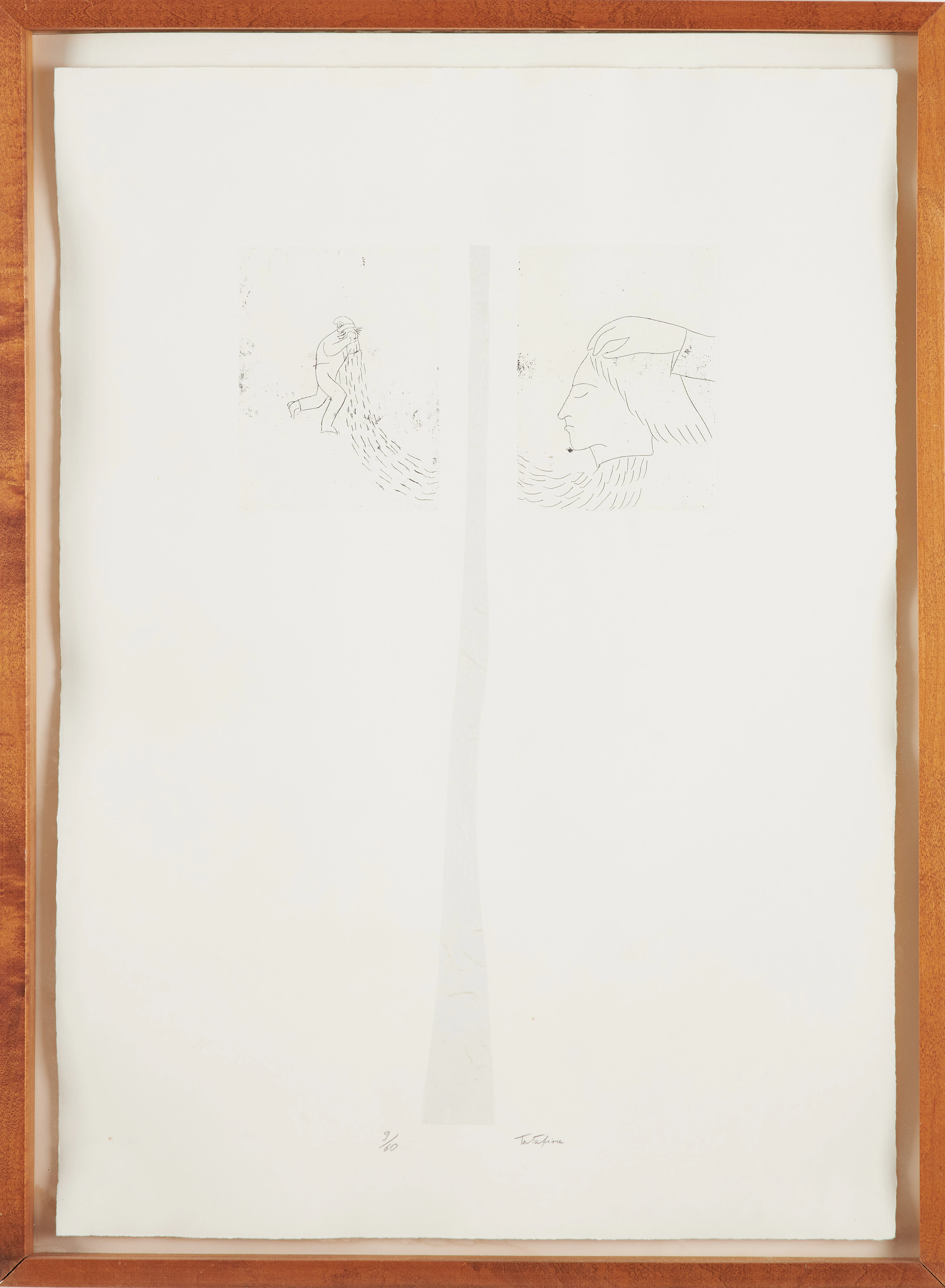 ERNESTO TATAFIORE. Figurkomposition, färgetsning, 9/60, signerad.
