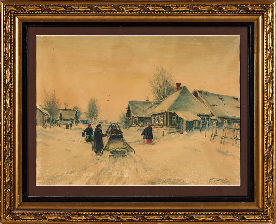 MIKHAIL ABRAMOVICH BALUNIN, Ryssland, 1800-tal, vinterlandskap med