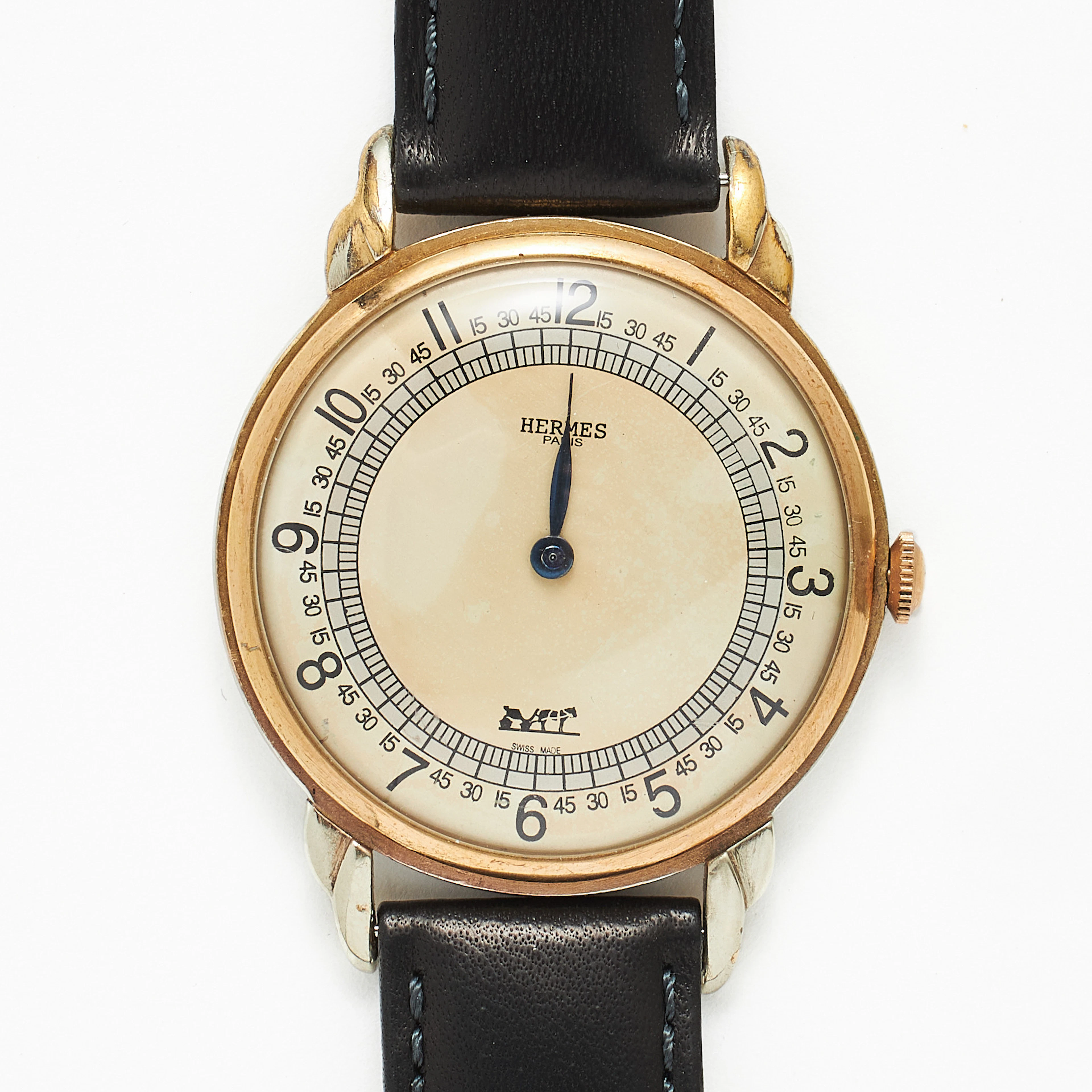 HERMES, Paris, "Single hand watch", armbandsur, 38 mm, doublé, ca 1956.