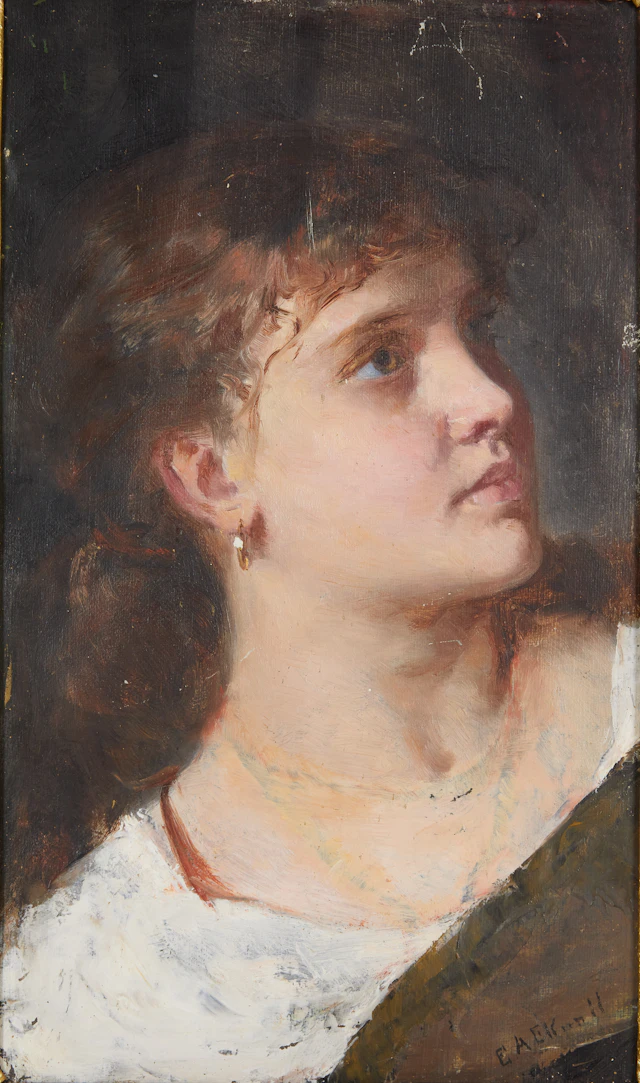 EMMA EKWALL (1838-1925). Kvinnoporträtt.