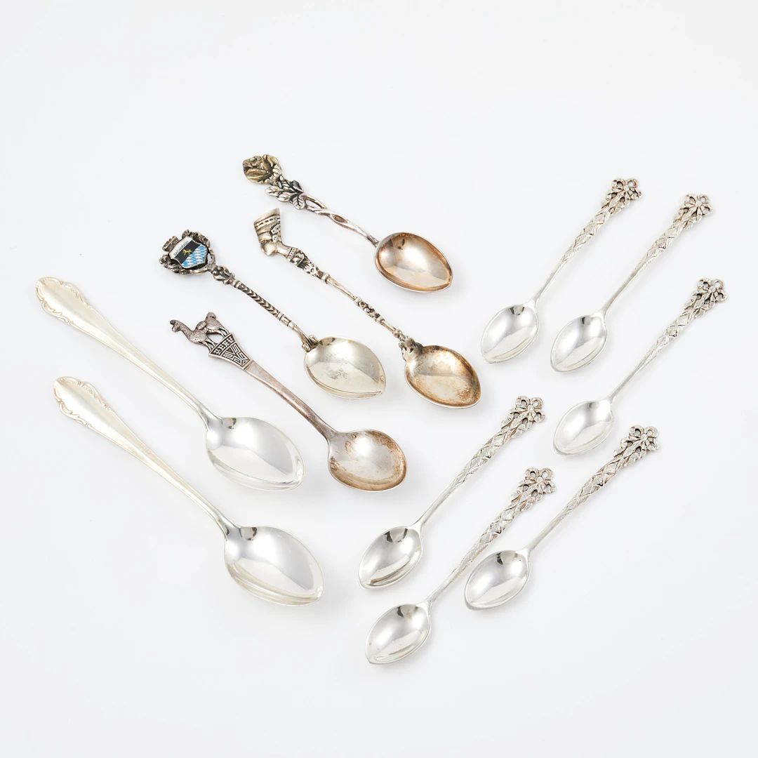 KAFFE OCH MOCKASKEDAR, 12 dlr, silver, blandade tillverkare och land