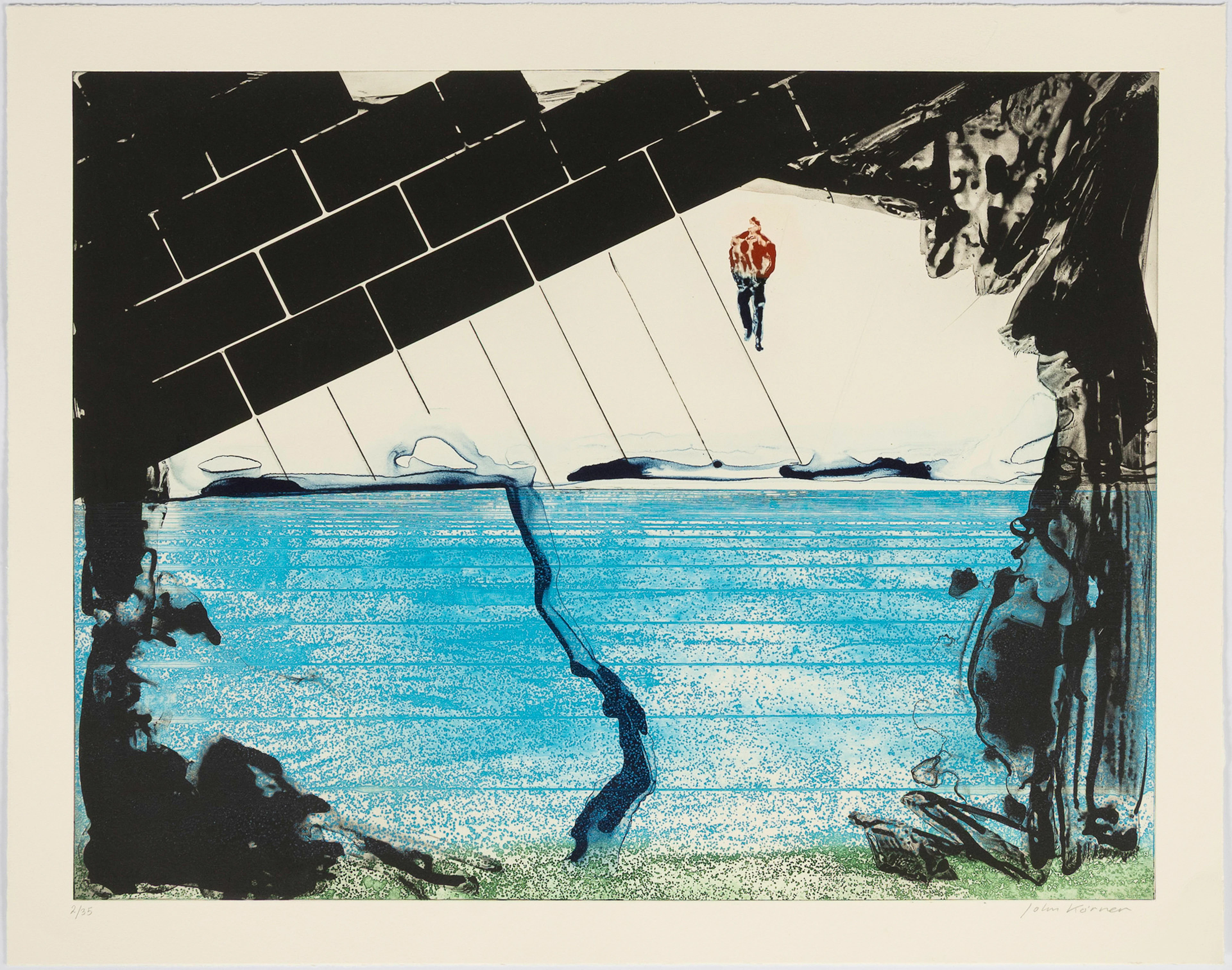 JOHN KÖRNER (DANMARK, FÖDD 1967). "Walking towards the hole", etsning