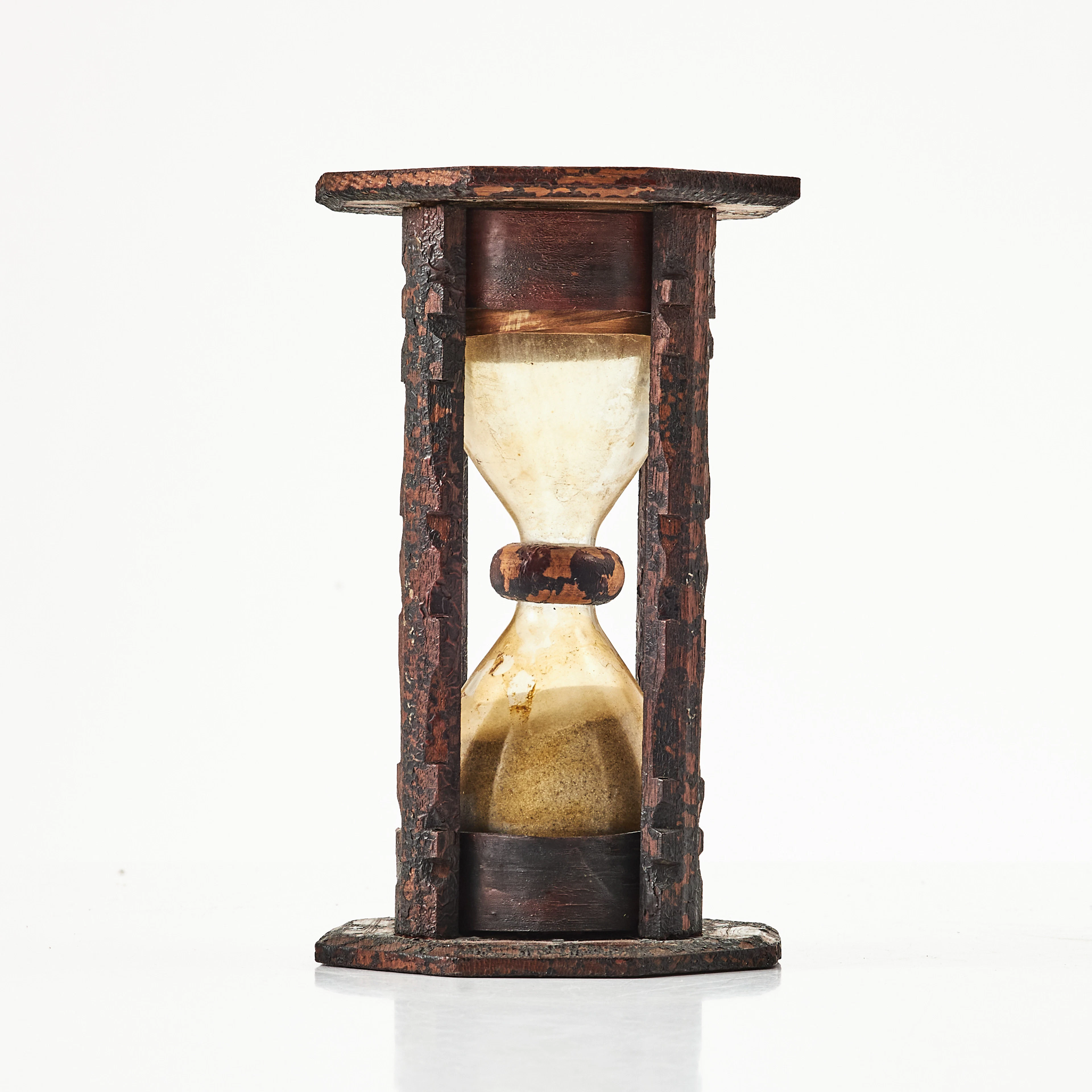 TIMGLAS, barock, omkring år 1700, 2-delat glas, klar glasmassa, ställning