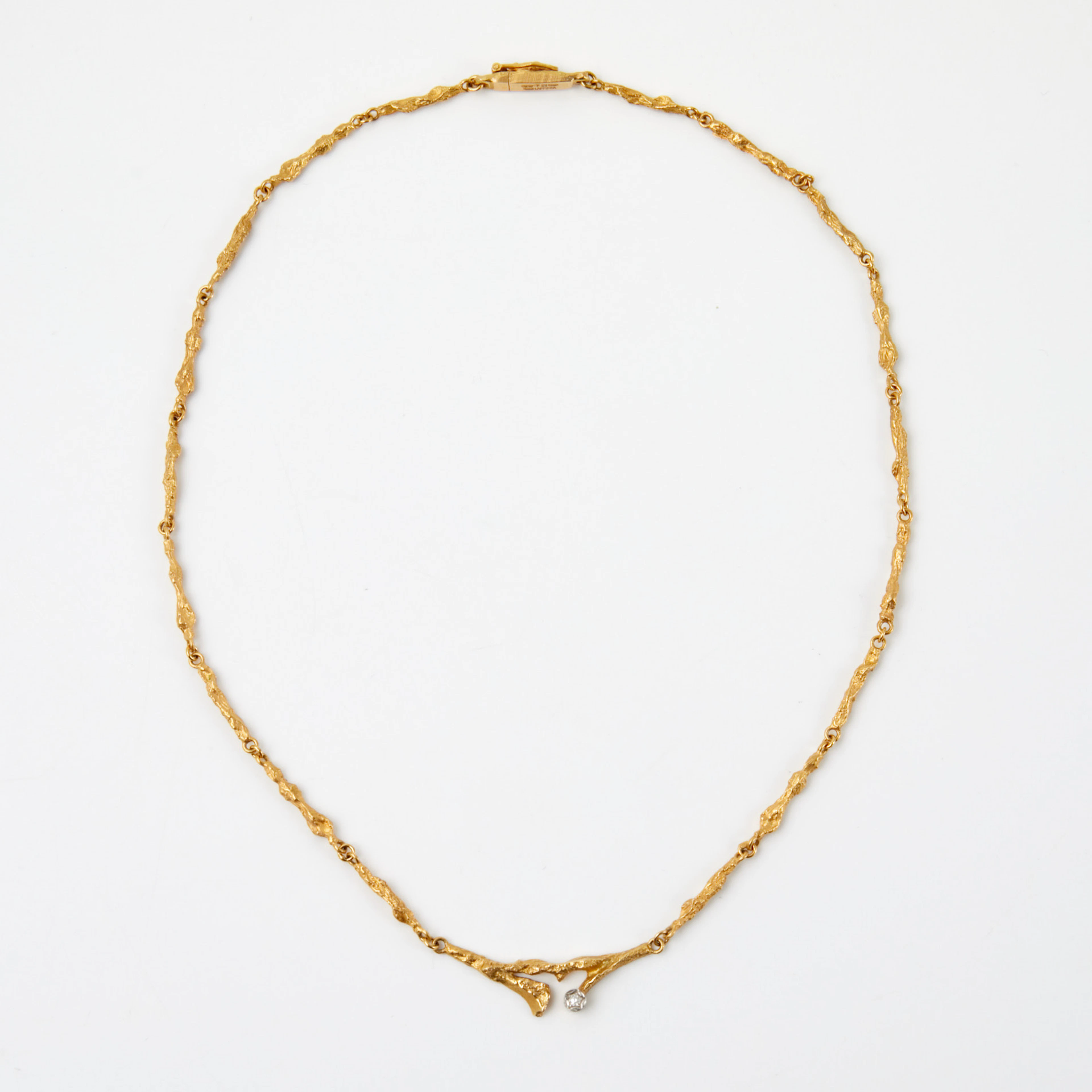 BJÖRN WECKSTRÖM, "Spring Dew", collier, 18 k guld, 1 åttkantslipad