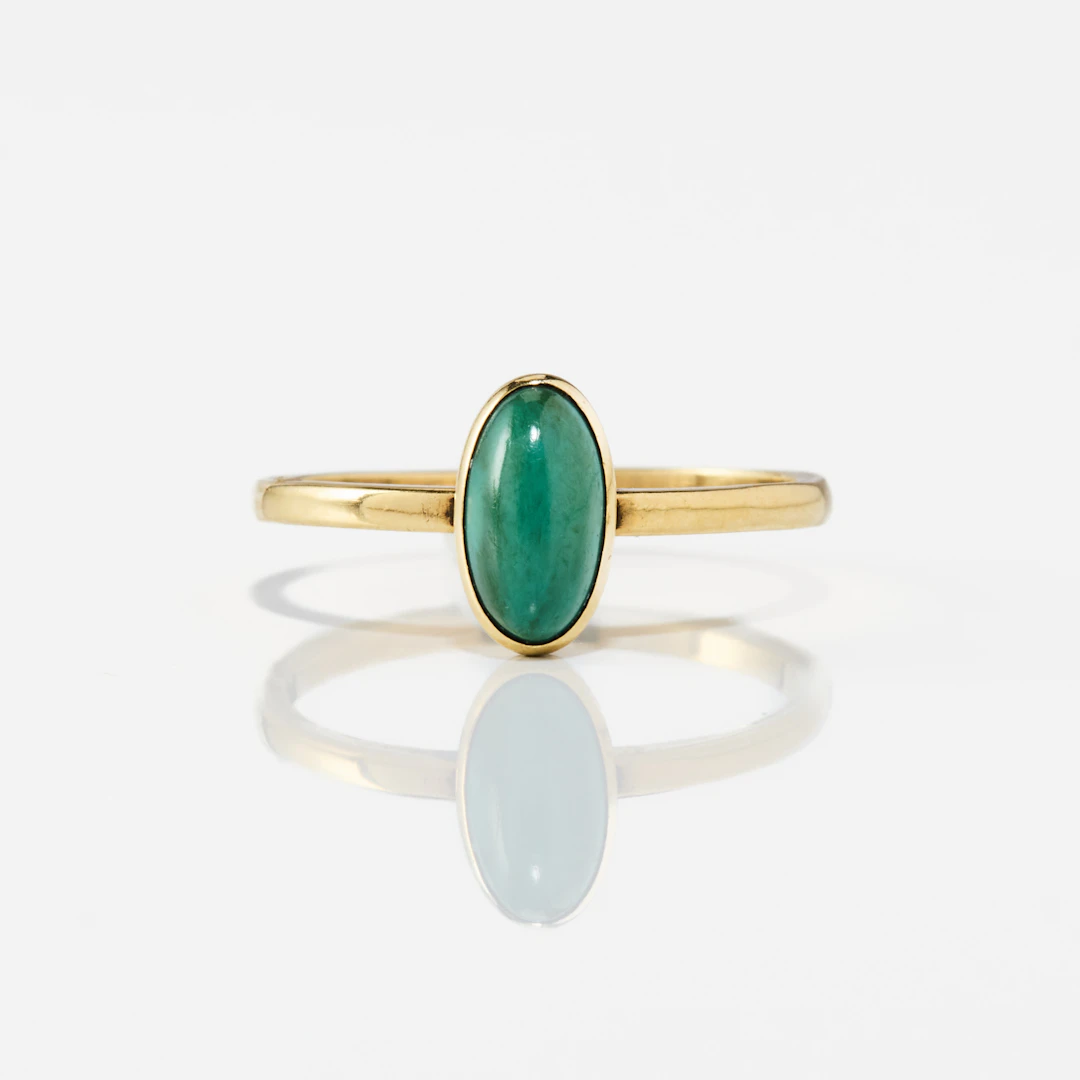 WIWEN NILSSON. Ring, 18K guld med en turkos, Lund 1936.