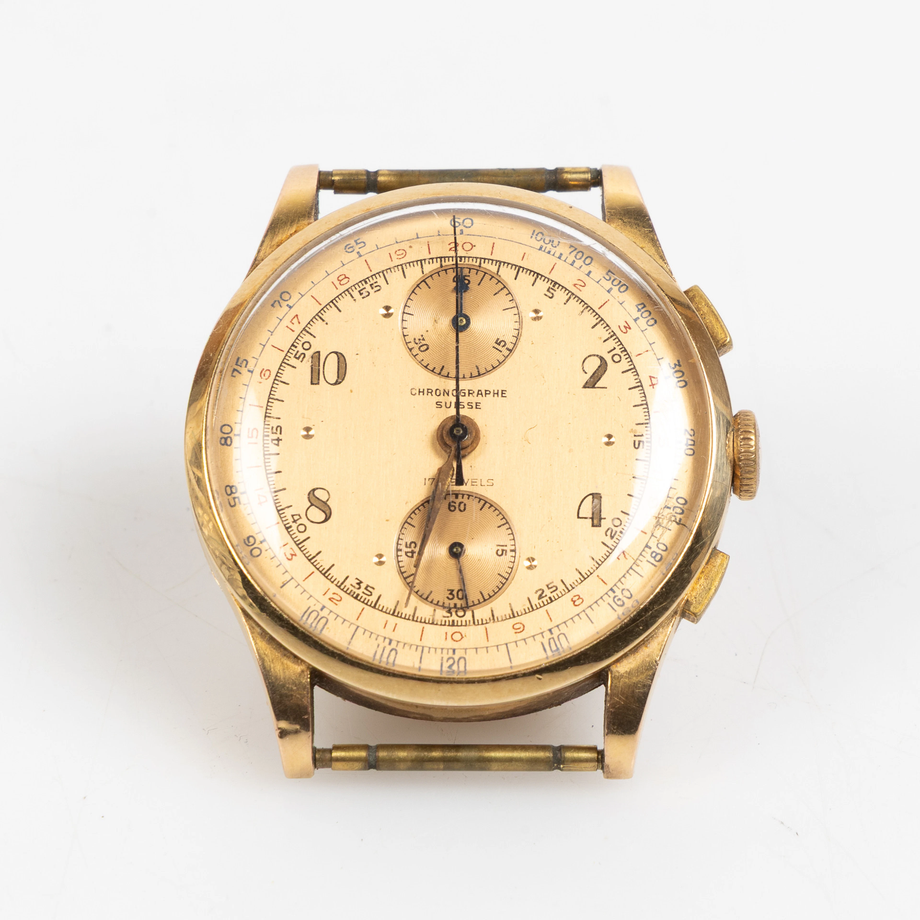 CHRONOGRAPHE SUISSE, kronograf, armbandsur, 37,5 mm, 18K guld, ca 1955.