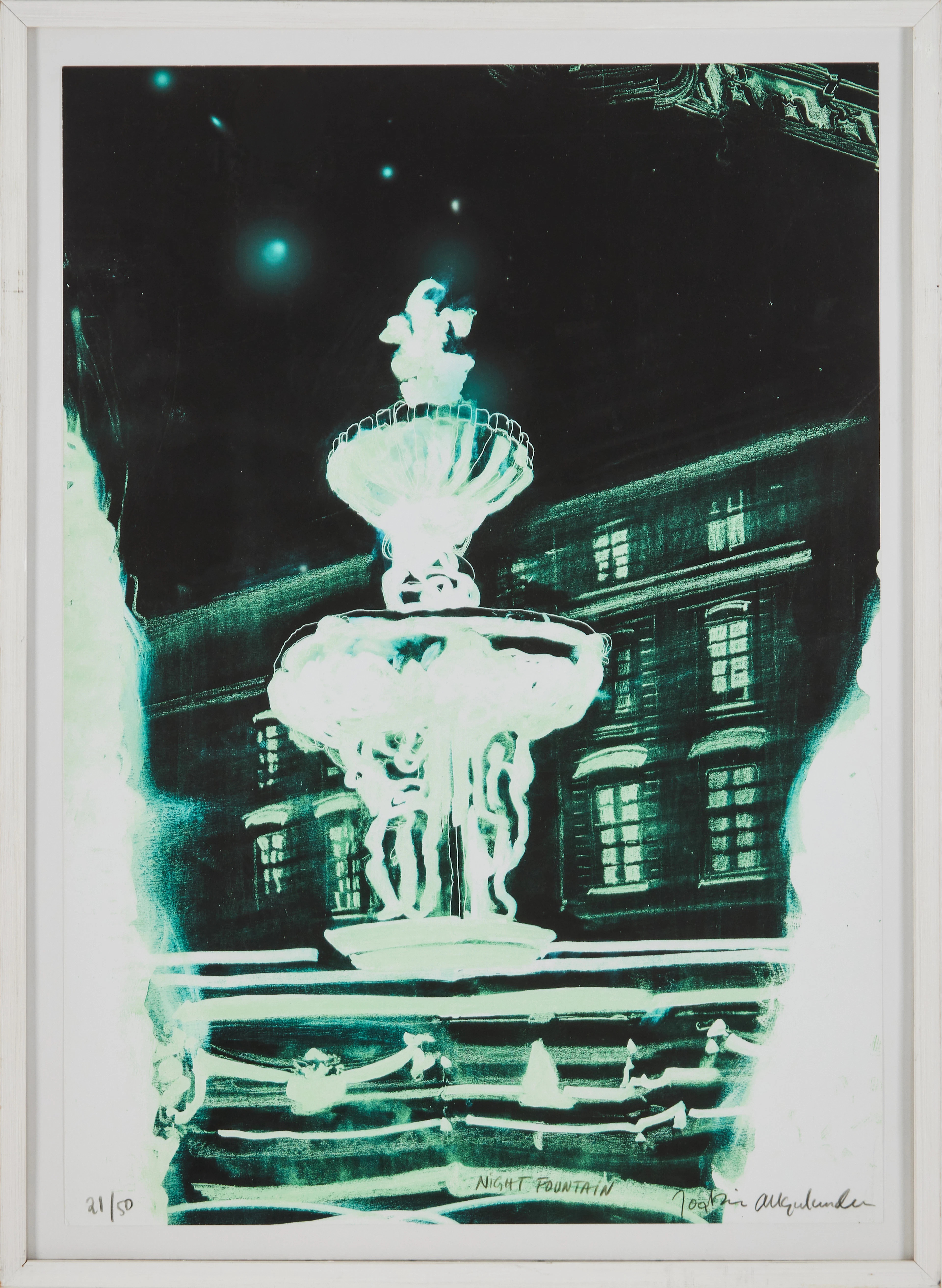 JOAKIM ALLGULANDER (FÖDD 1965). "Night Fountain"", färglitografi.