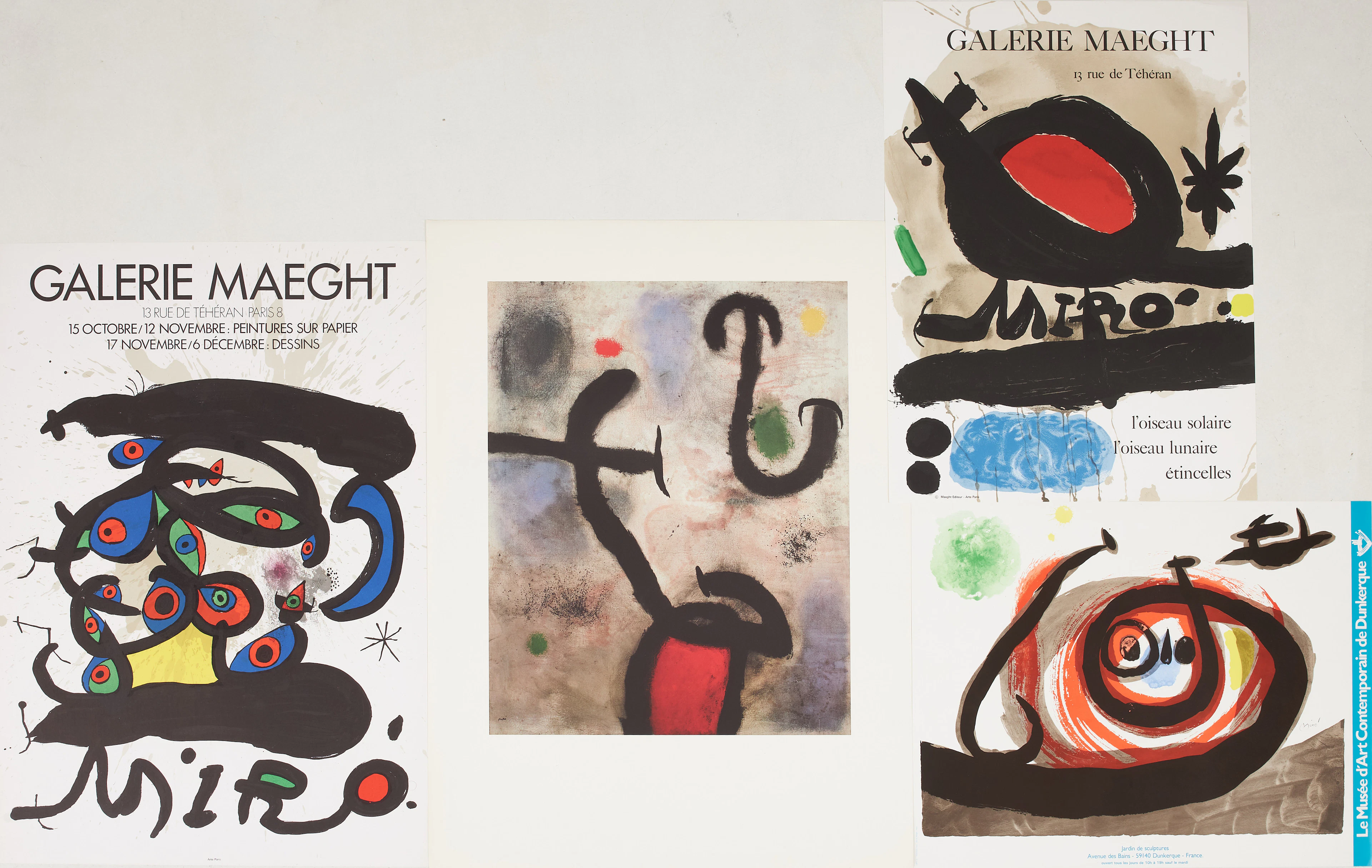 JOAN MIRÓ. EFTER. Utställningsaffischer, 3 + 1 st, Galerie Maeght