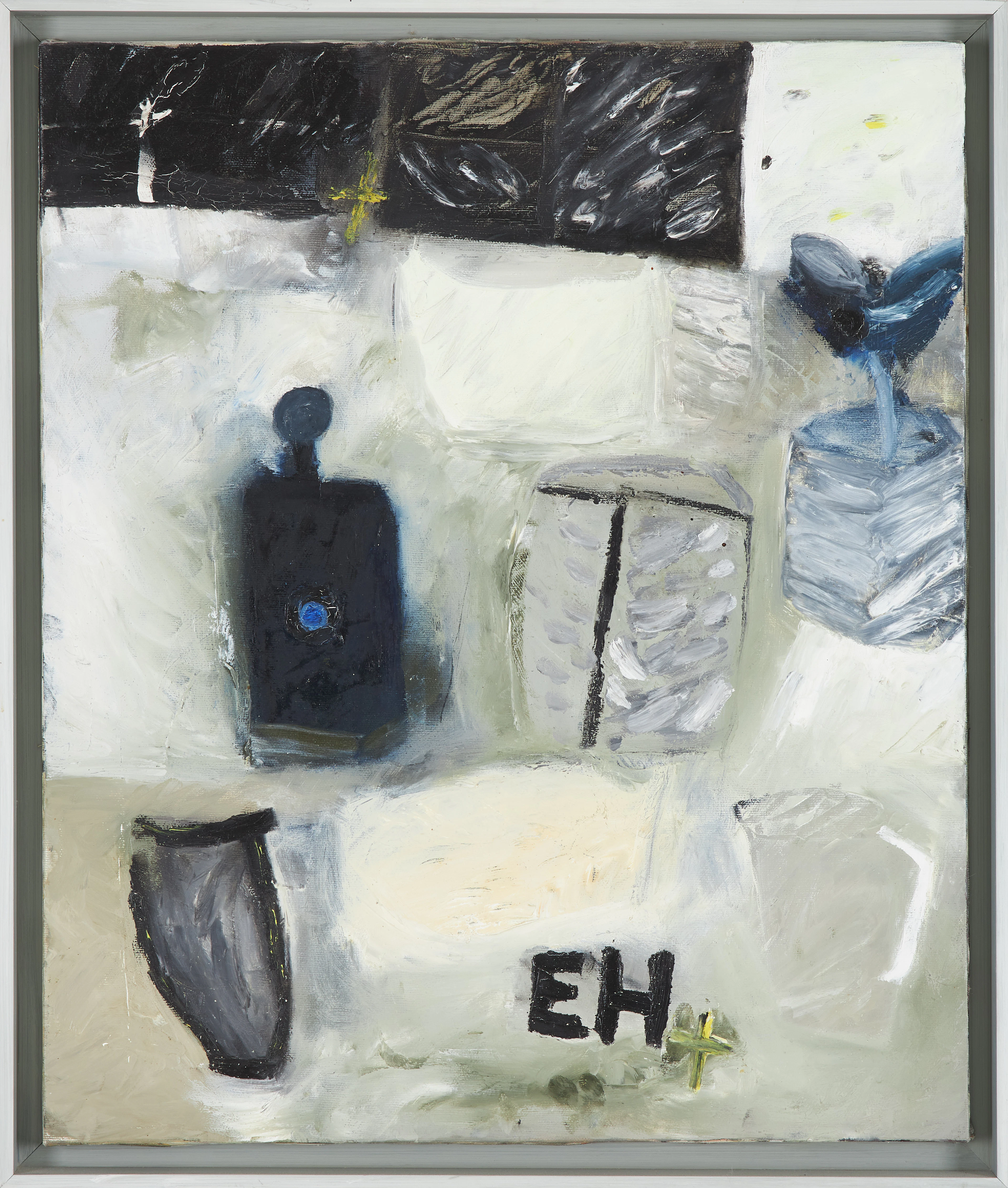 EBBA HAMMARSKIÖLD. "En fest för Georgio Morandi", olja på duk, monogramsignerad