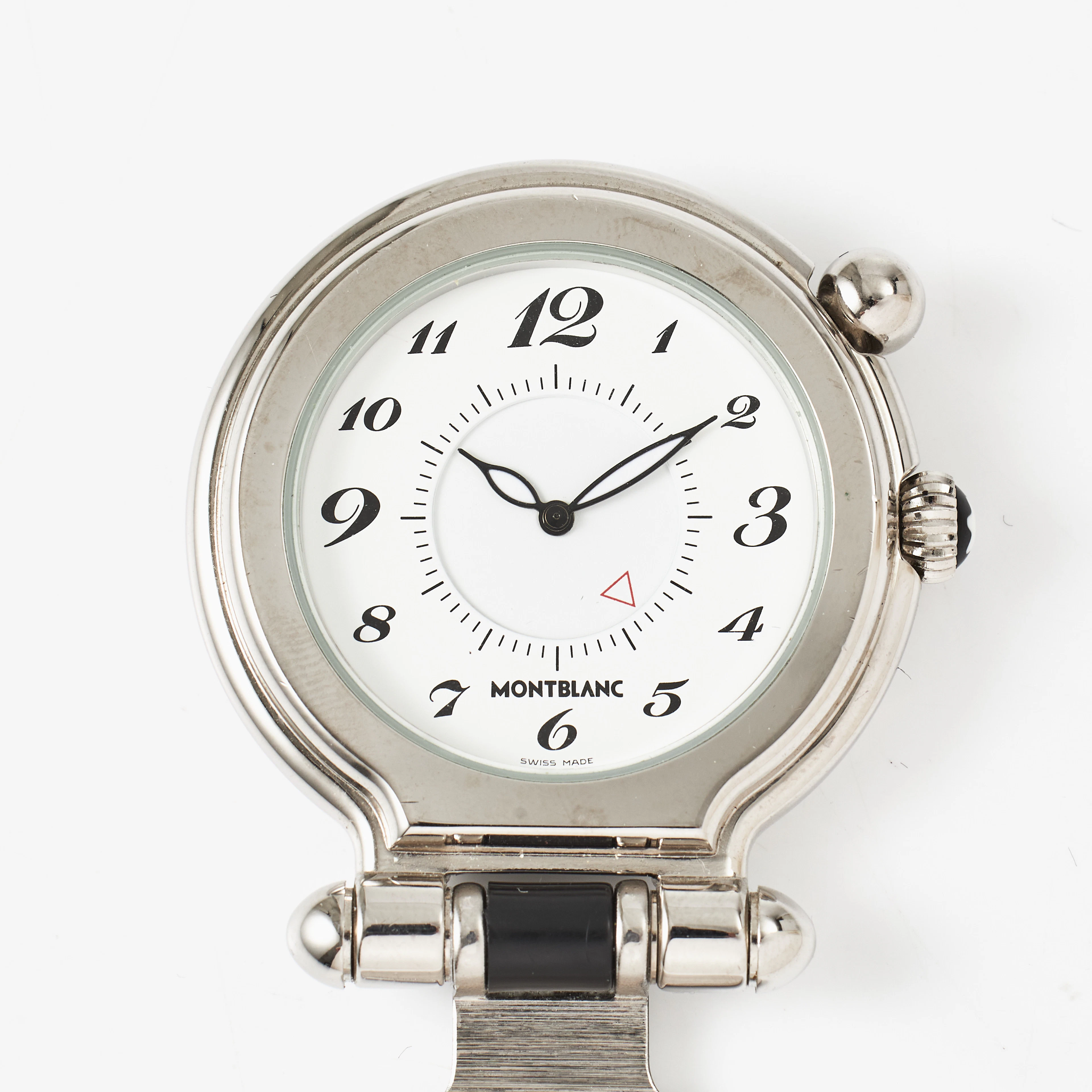 MONTBLANC, reseväckarur, 45 mm, vitmetall, ca 2015.