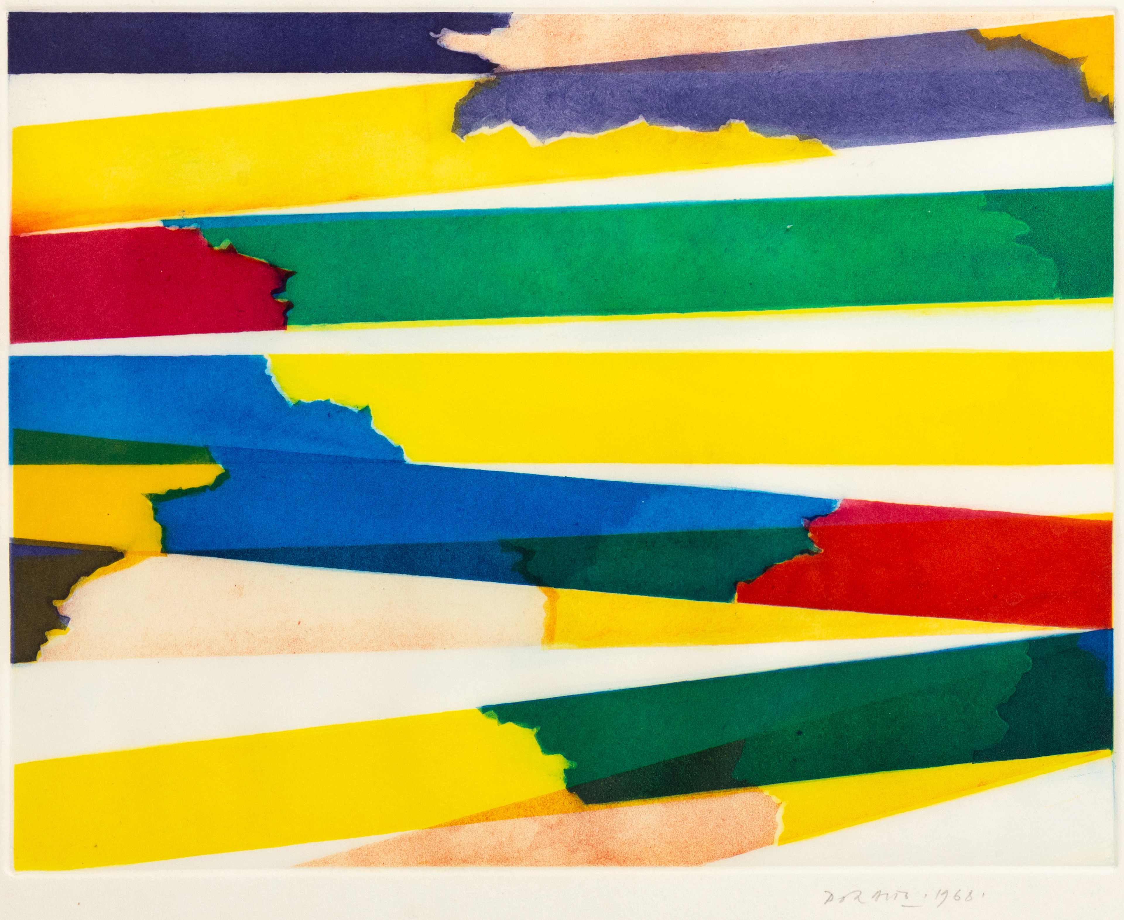 PIERO DORAZIO (1927-2005). Komposition mit Farbstreifen.