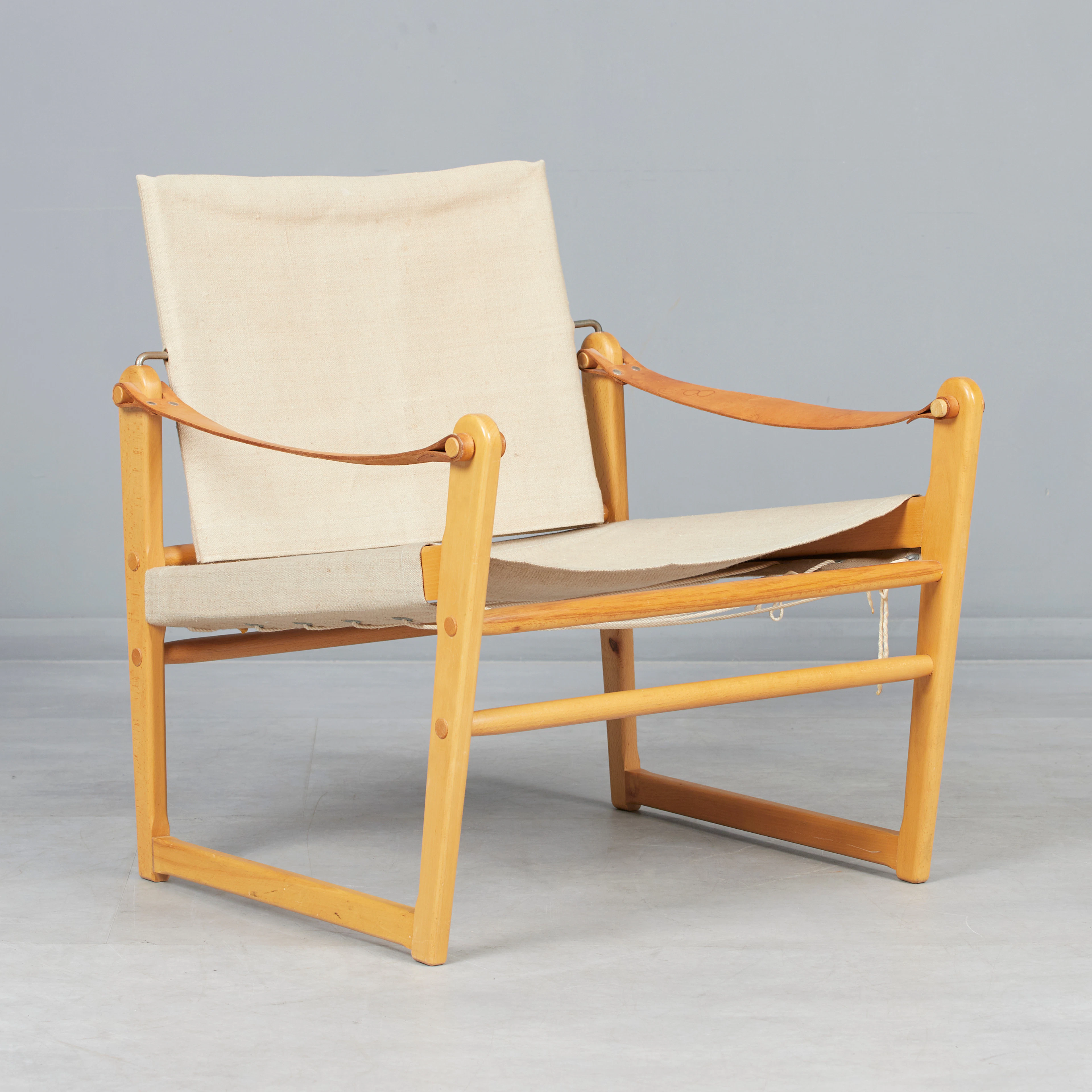 BENGT RUDA. Ikea, Sessel / Lounge Chair, Modell 'Cikada', Buche, Leder
