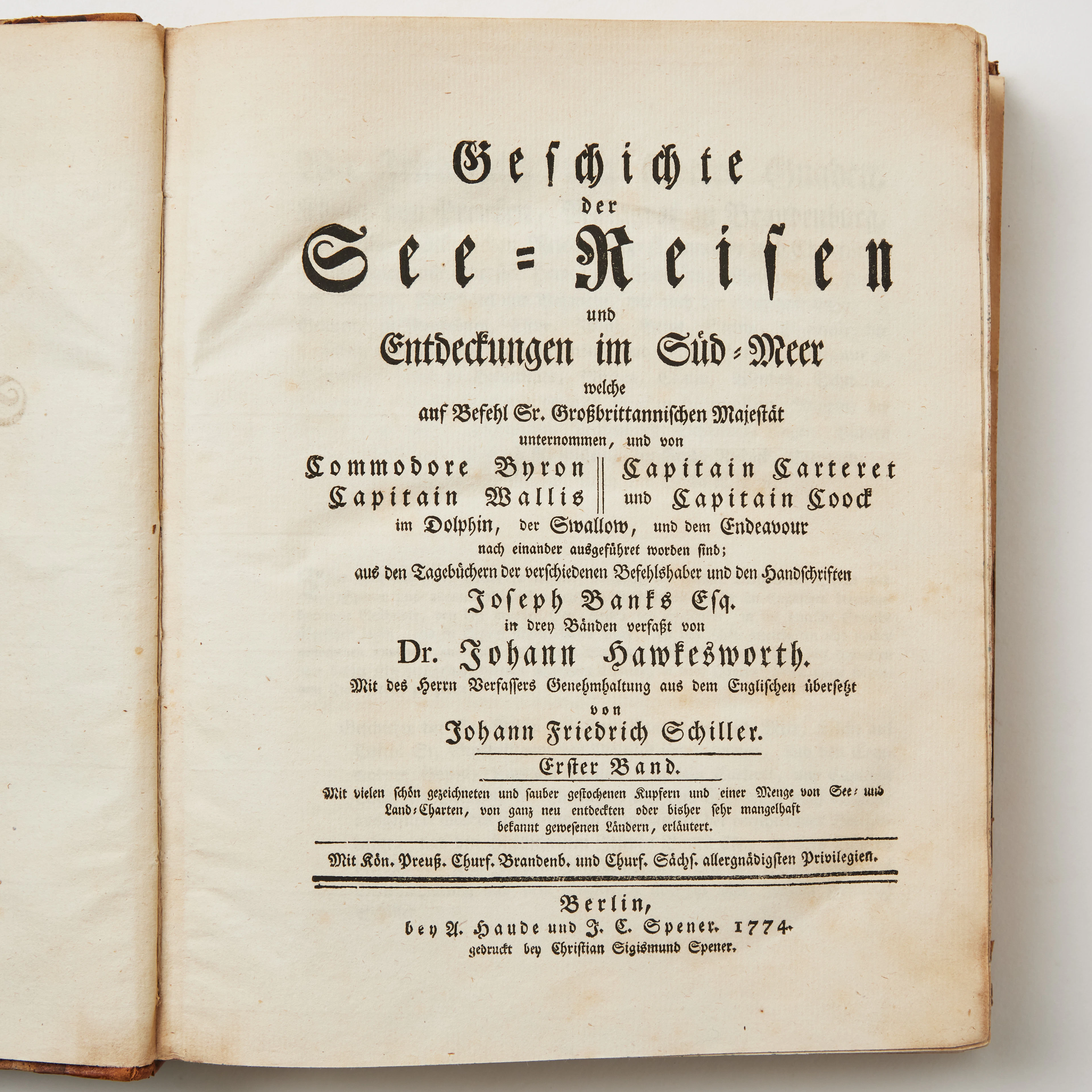 COOK'S FIRST VOYAGE. HAWKESWORTH, GESCHICHTE DER SEE-REISEN UND ENTDECKUNGEN