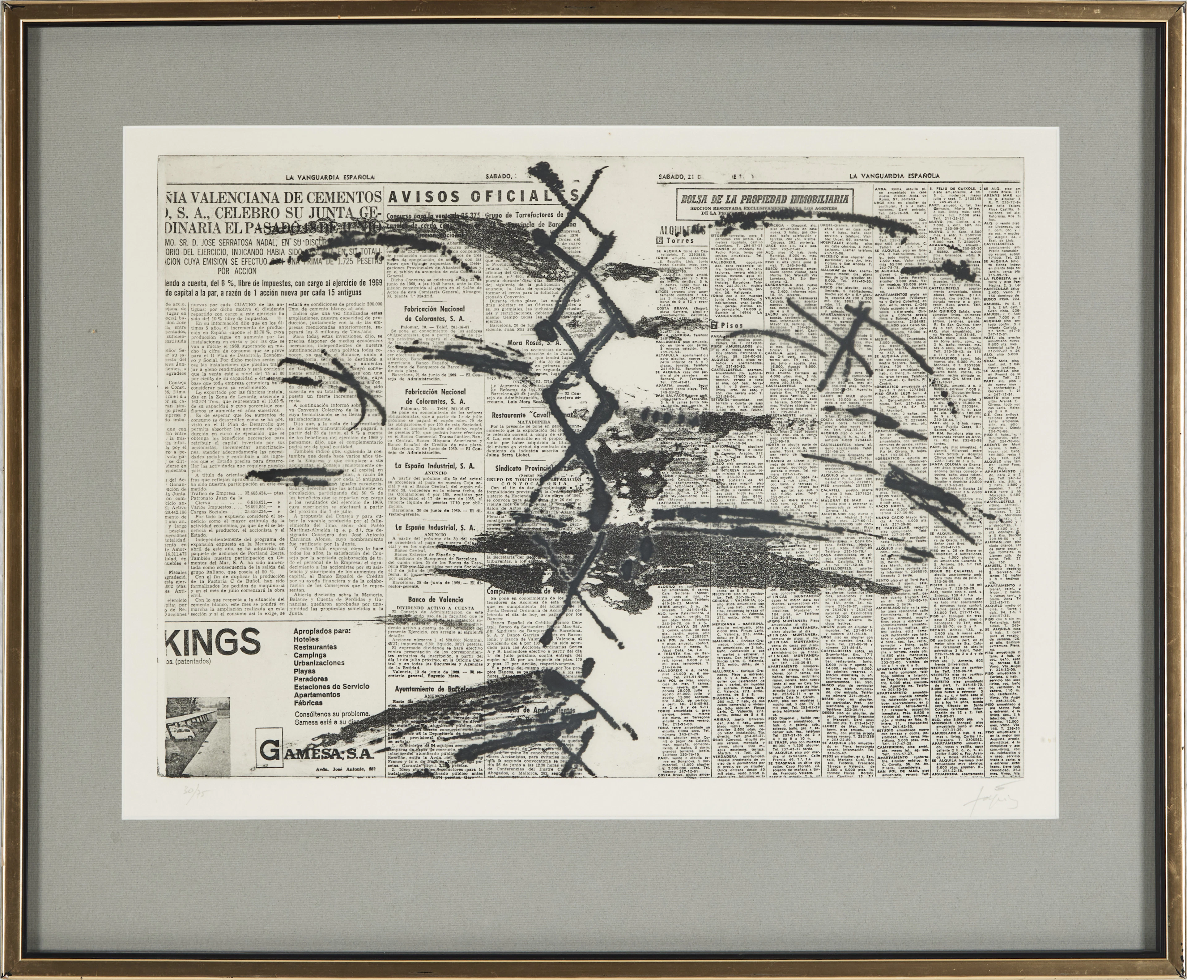 ANTONI TÀPIES (1923-2012). Papier journal, etsning, signerad och numrerad