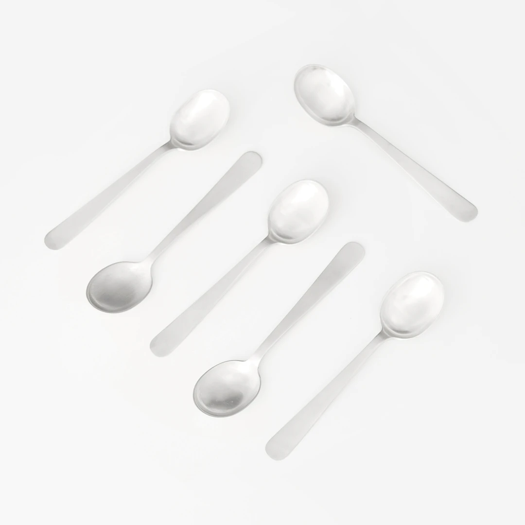 WIWEN NILSSON. Kaffeskedar, sex stycken, silver, Lund 1954 (en 1960).