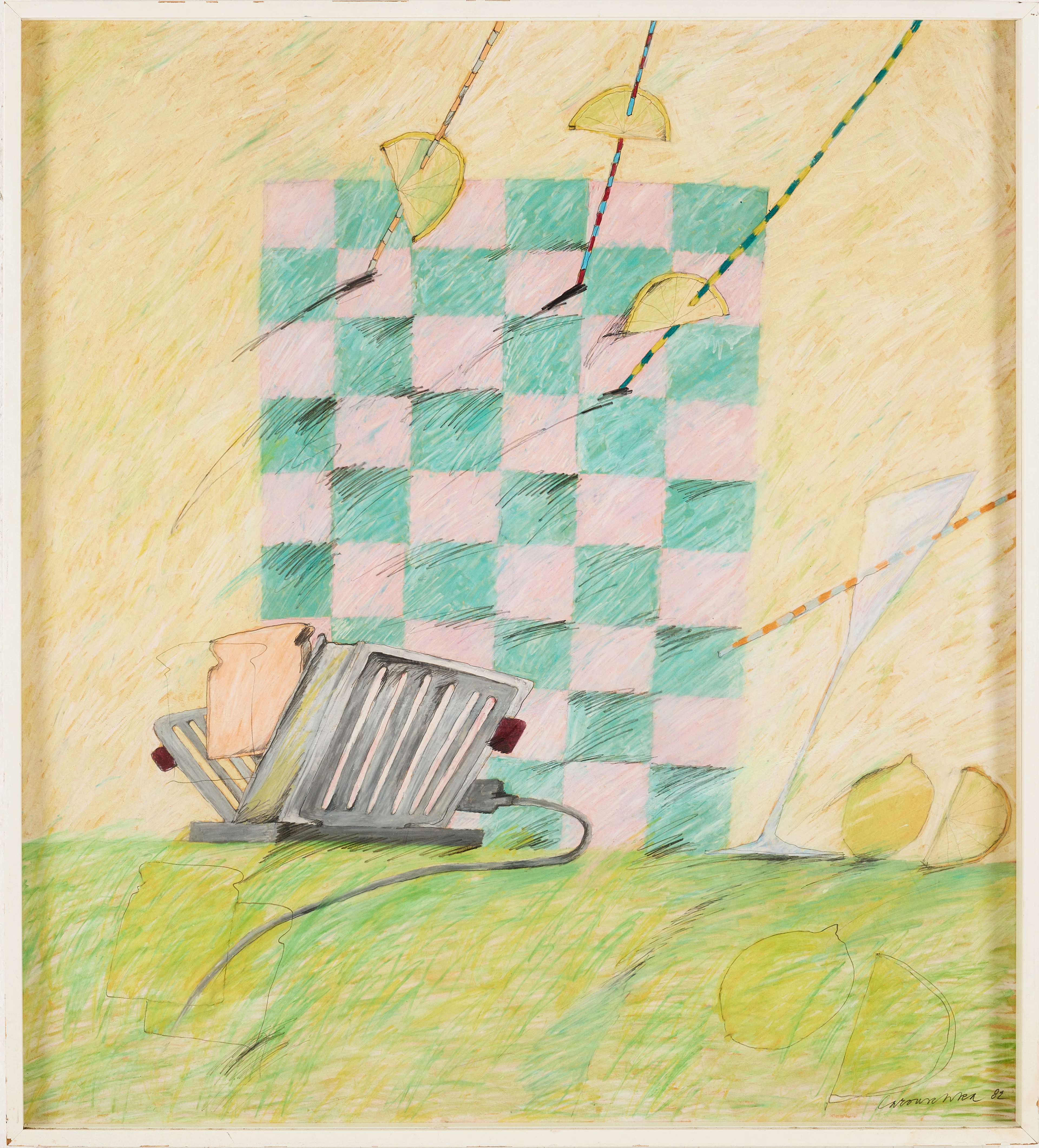 CAROUSCHKA STREIJFFERT (f. 1955) Stilleben, blandteknik med måleri.