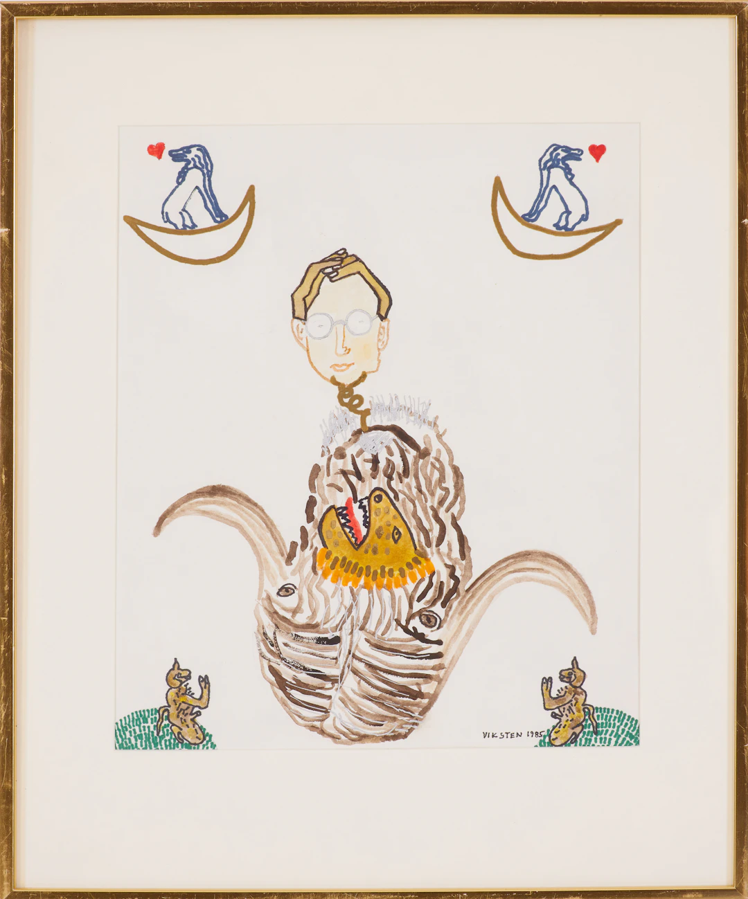 HANS VIKSTEN (1926-1987). Akvarell och tusch på papper, signerad och