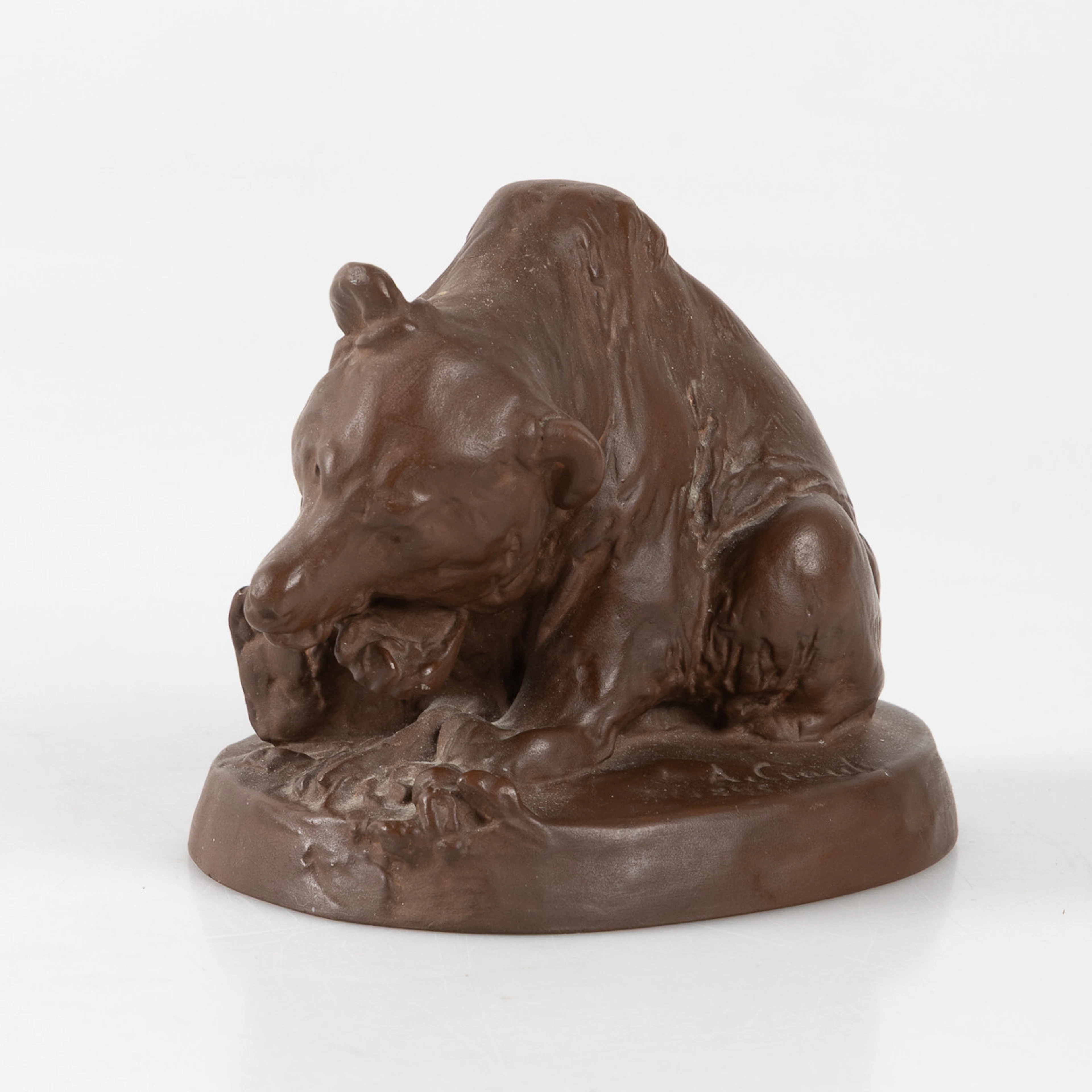 FIGURIN, Björn, keramik, efter August Gaul, Böttger Steinzeug, Meissen