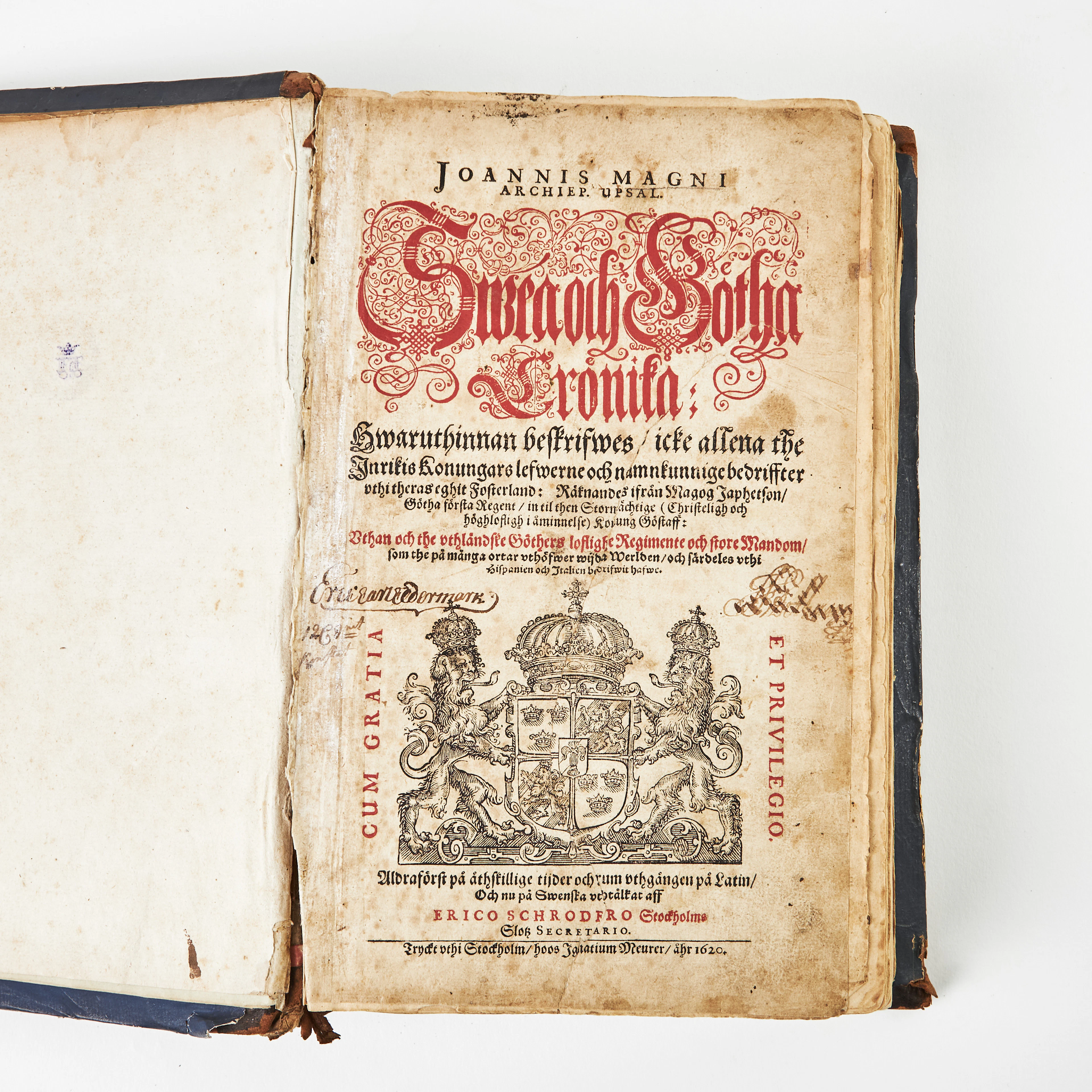 JOHANNES MAGNUS, SWEA OCH GÖTHA KRÖNIKA, 1620.