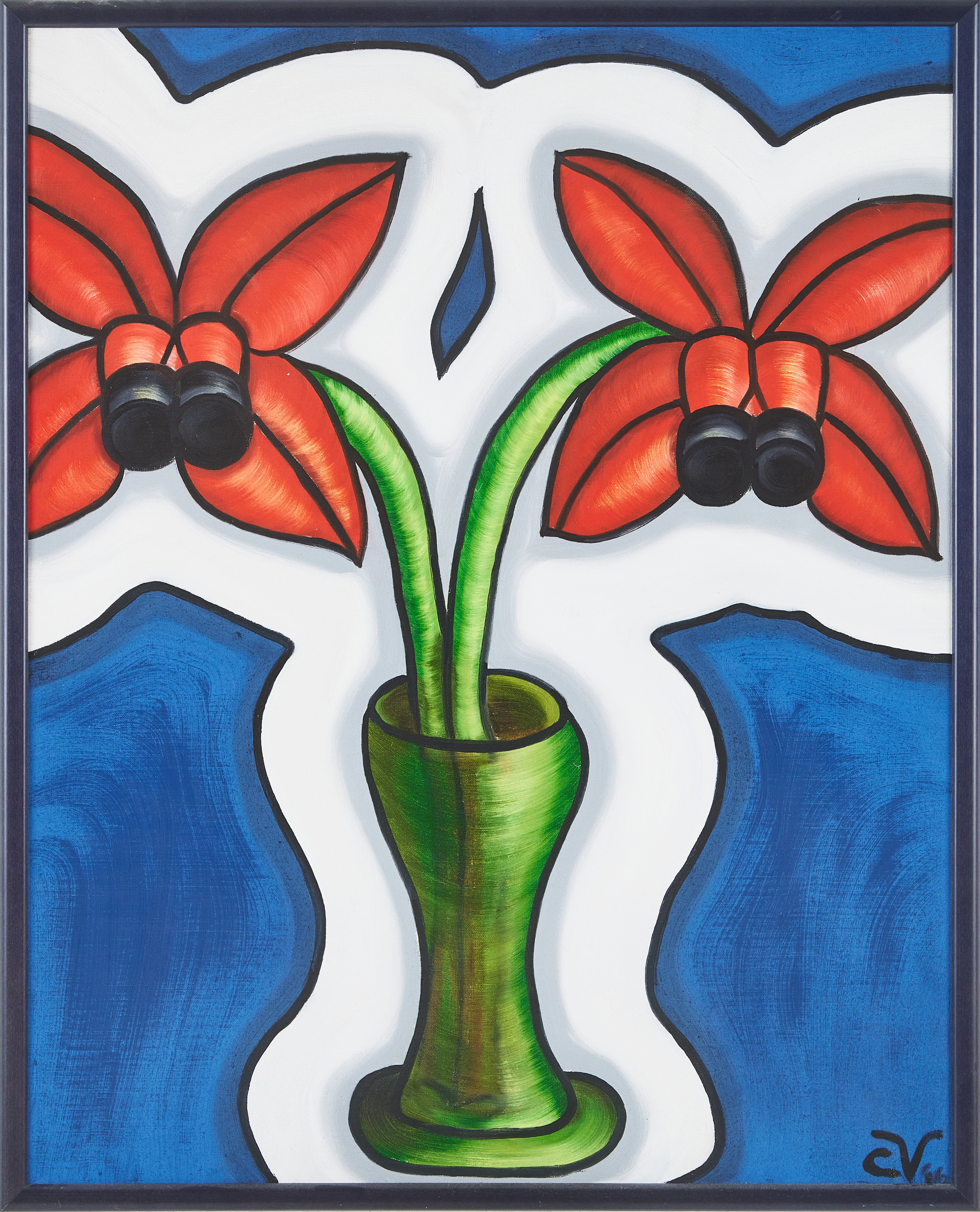 CAROLINE AF UGGLAS. Blomsterstilleben, monogramsignerad, olja på duk.