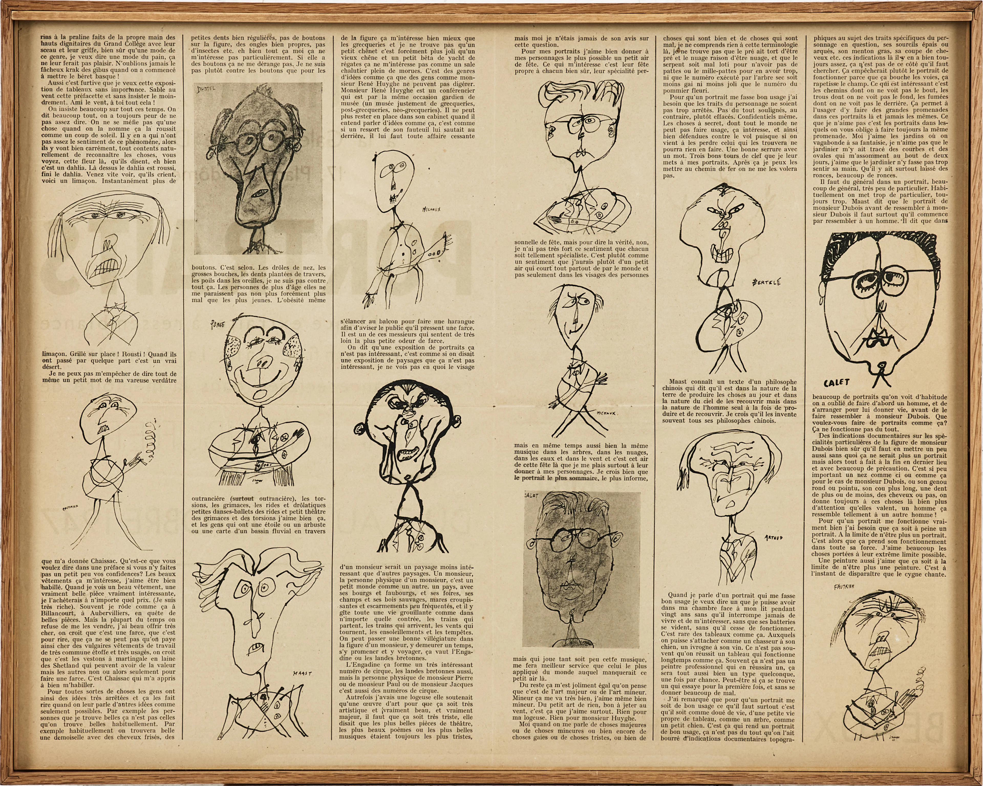 JEAN DUBUFFET. "Portraits" _ Galleri-invitation - Galerie René Drouin