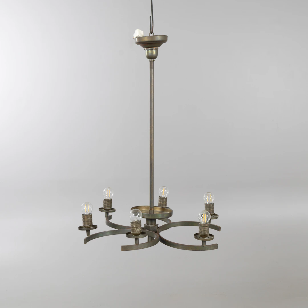 TAKLAMPA, Swedish grace, 6-armad, 1930-tal.