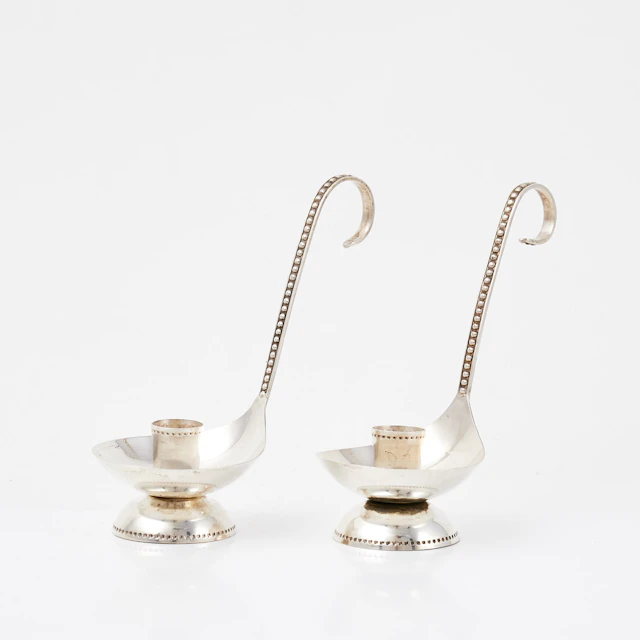 LJUSSTAKAR, 1 par, silver, bärbara, A U Wahlberg Aktiebolag, Gävle, 1956.