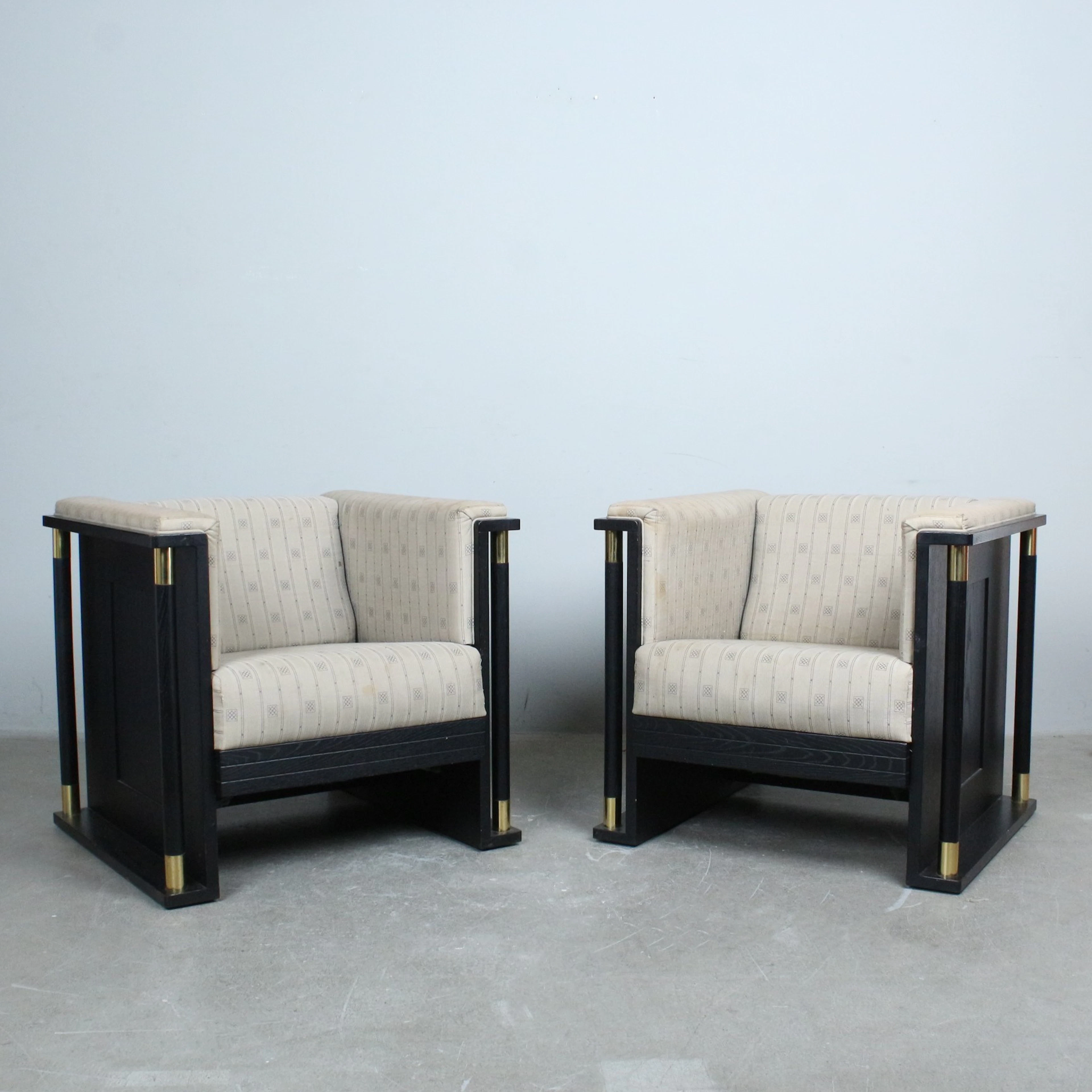 JOSEF HOFFMANN. Paar Art Deco Armlehnsessel, um 1920.