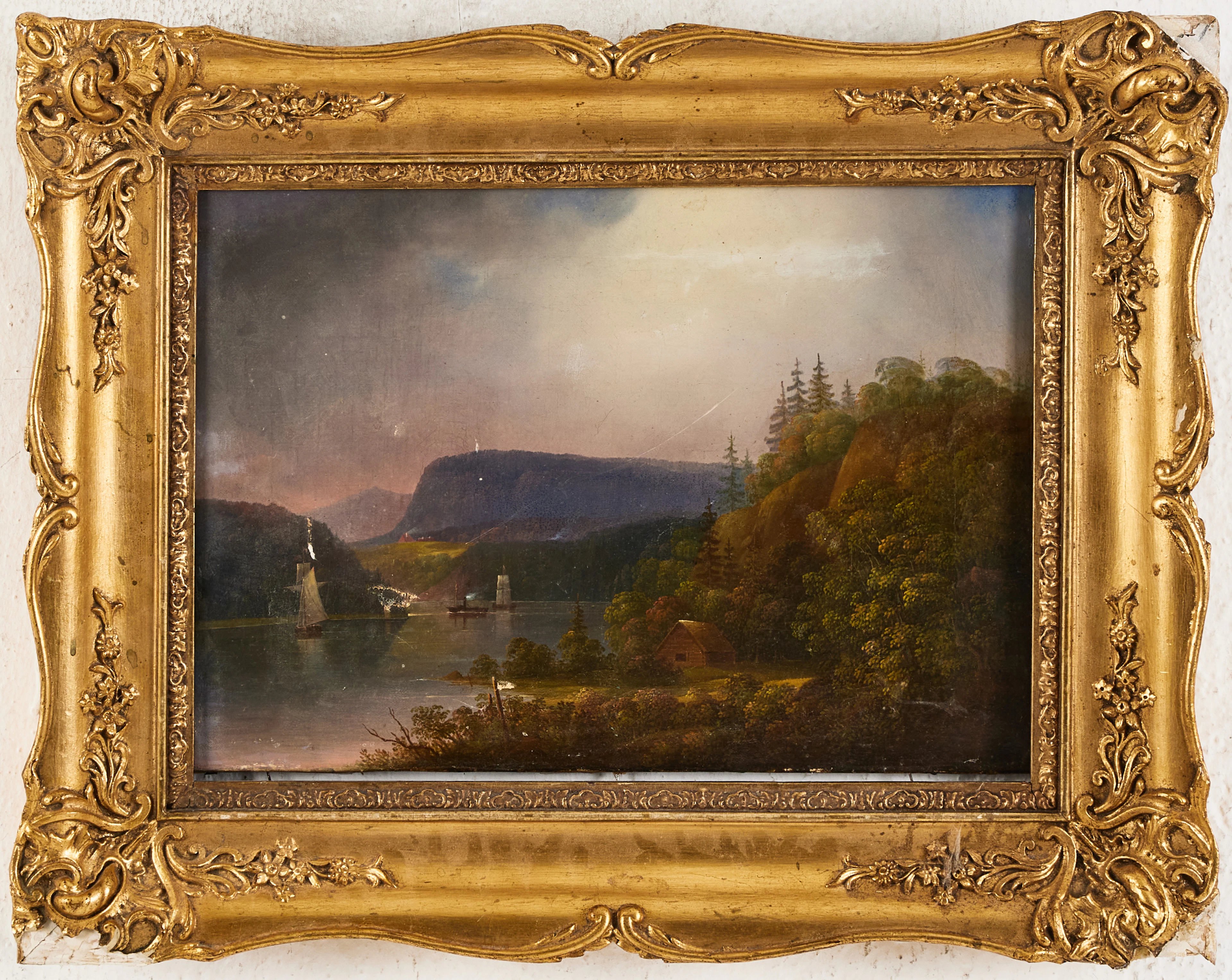 OIDENTIFIERAD KONSTNÄR. Landskapsmotiv, 1800-tal, olja på duk.