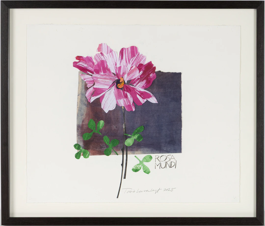 TONIE LEWENHAUPT (FÖDD 1937). "Rosa Mundi", collage, signerad och