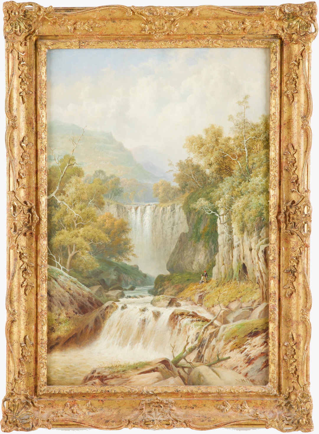 WILLIAM HENRY MANDER. Vattenfall, olja på duk ,signerad.