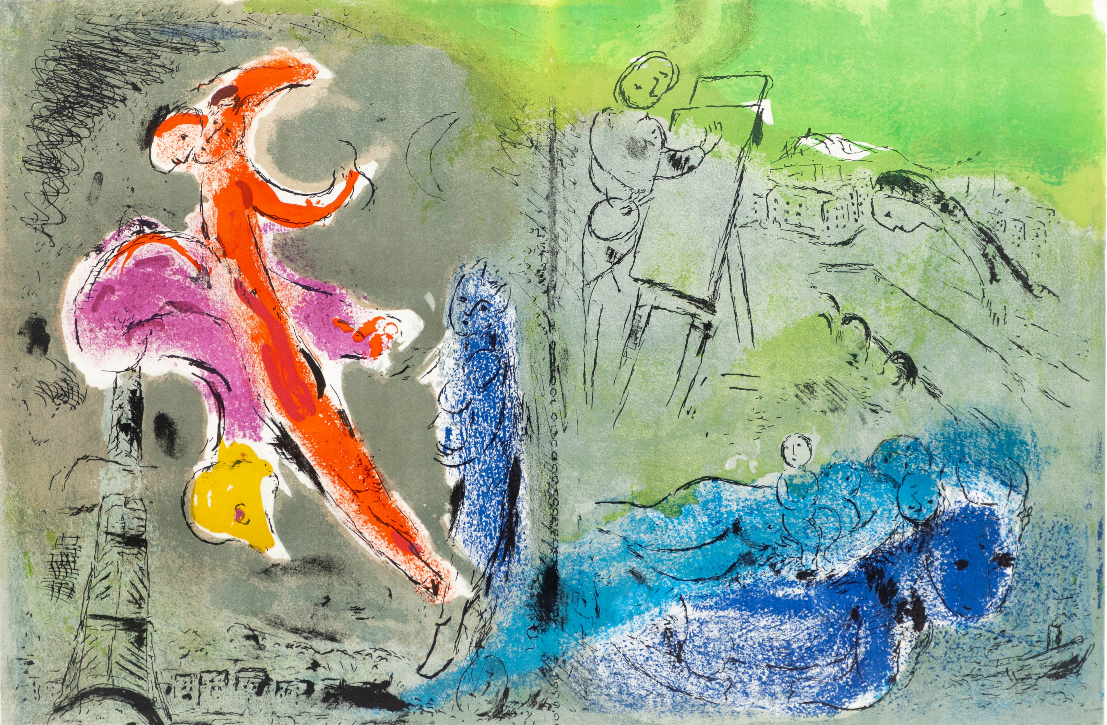 MARC CHAGALL (1887-1985). Vision de Paris.