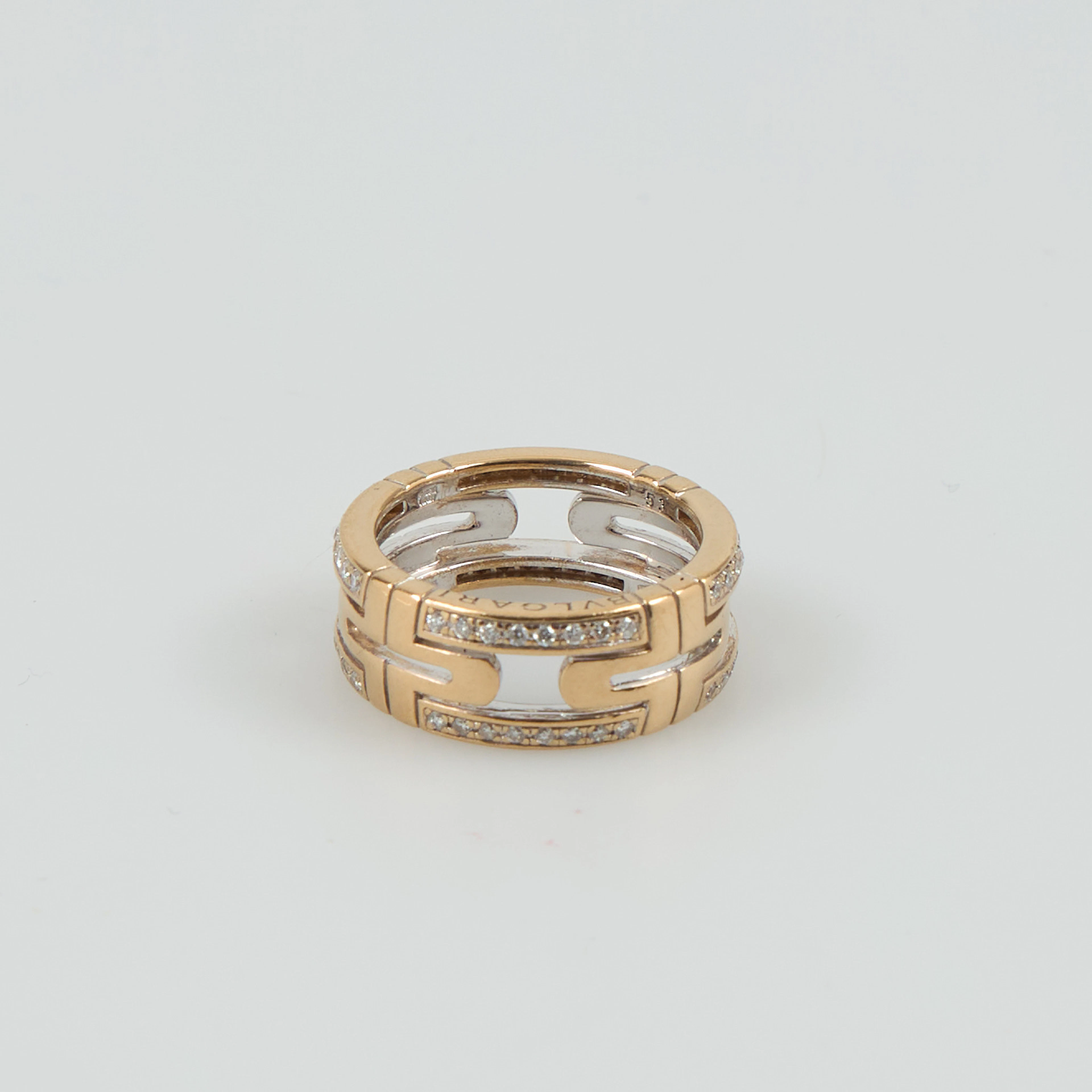 RING, BVLGARI. Parentesi, guld 18K, Ø 16,75/53, briljantslipade diamanter.