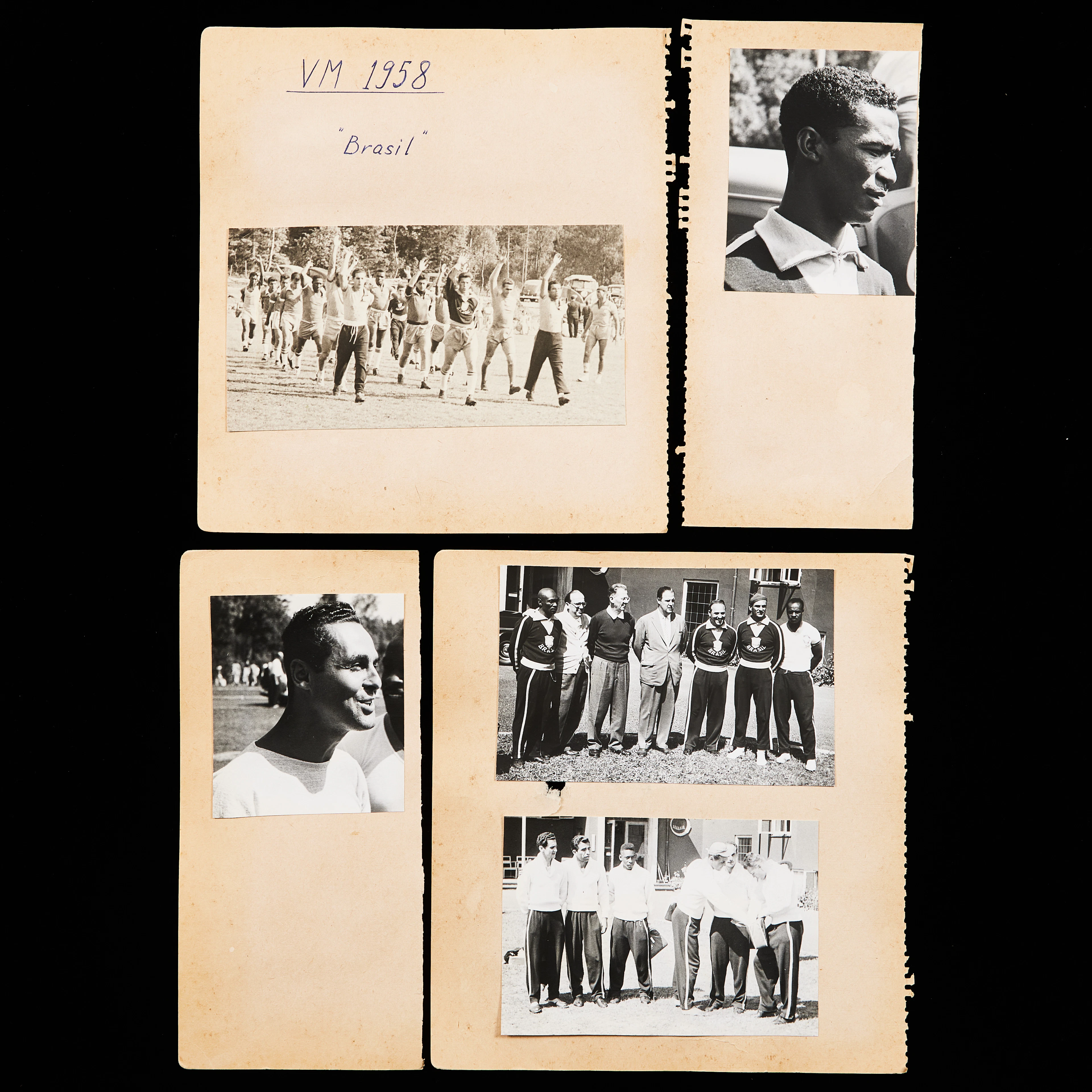 FOTOGRAFIER, 11 st, bl.a. av Pelé, Brasiliens träning i Hindås utanför