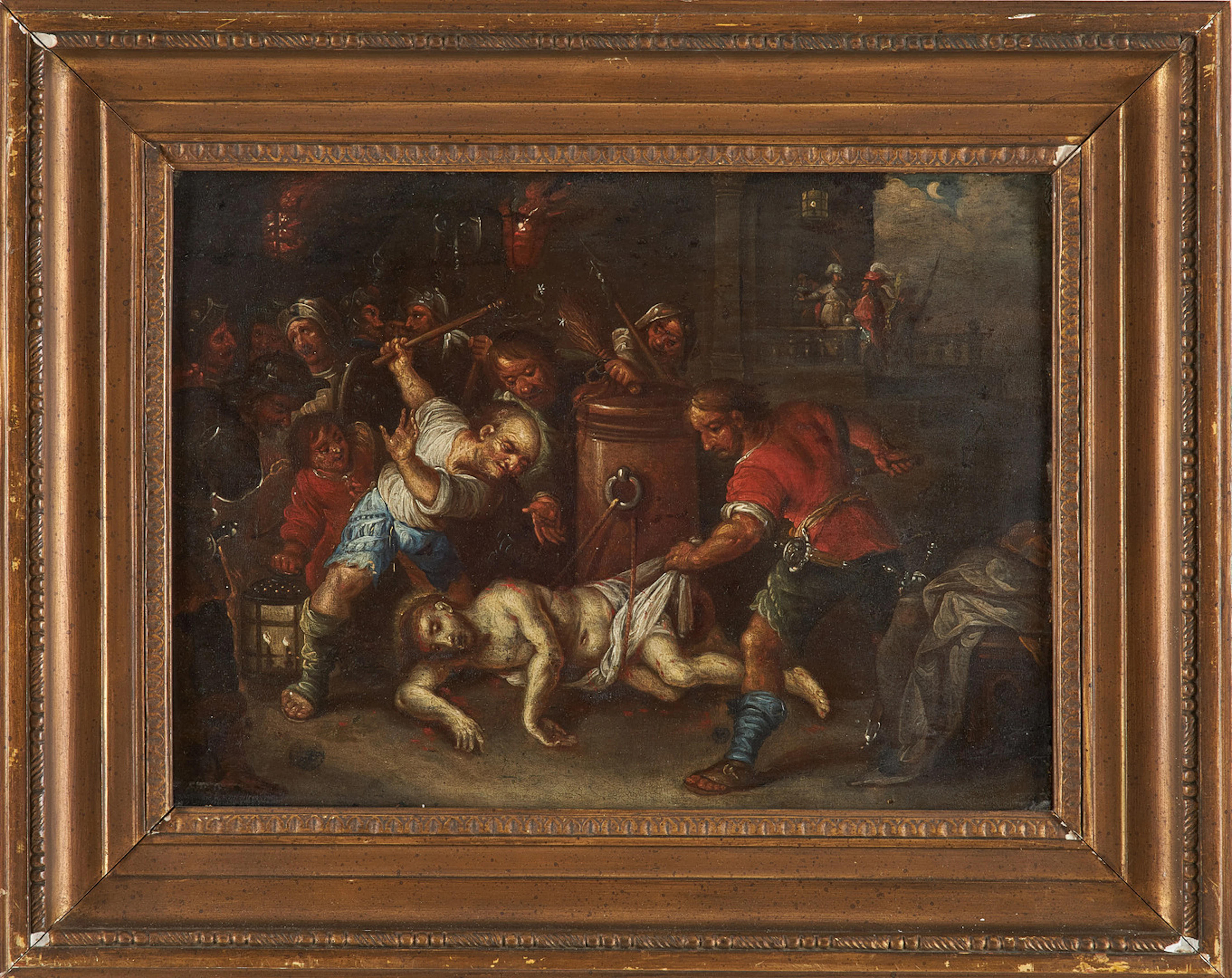 OKÄND KONSTNÄR. Motiv efter "The Flagellation of Christ" av Frans