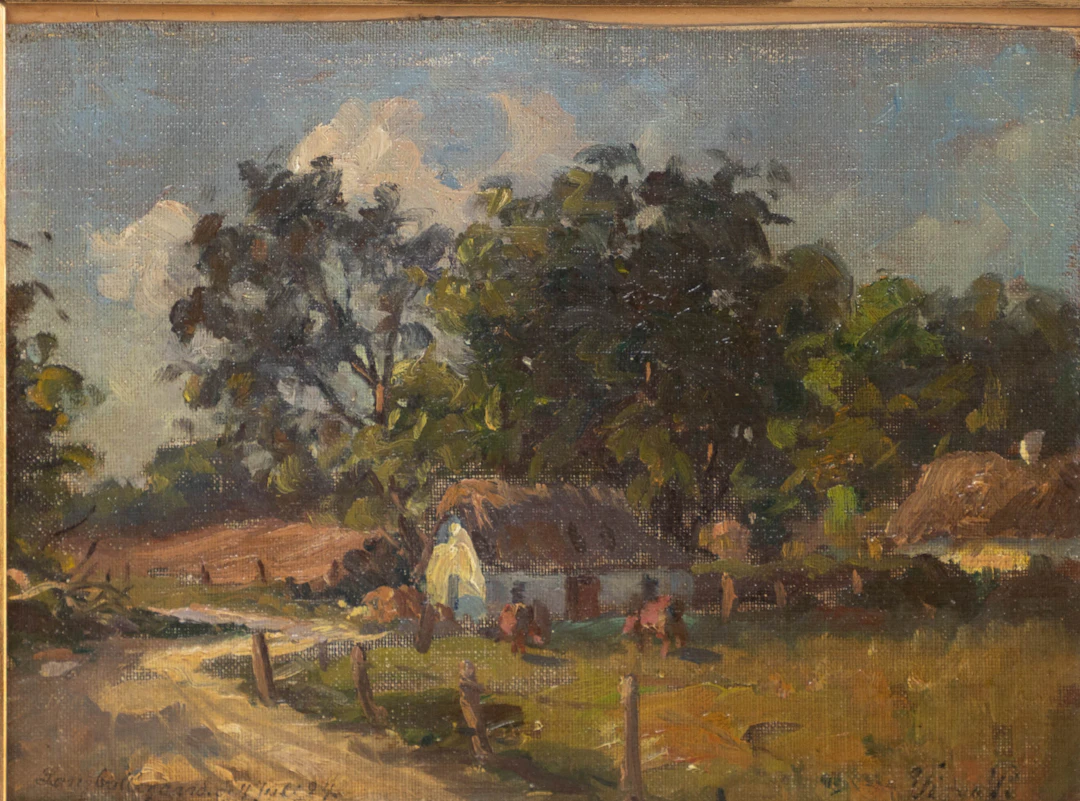 VIGGO PEDERSEN (1854-1926). Sommerlandschaft mit Bauernkate.