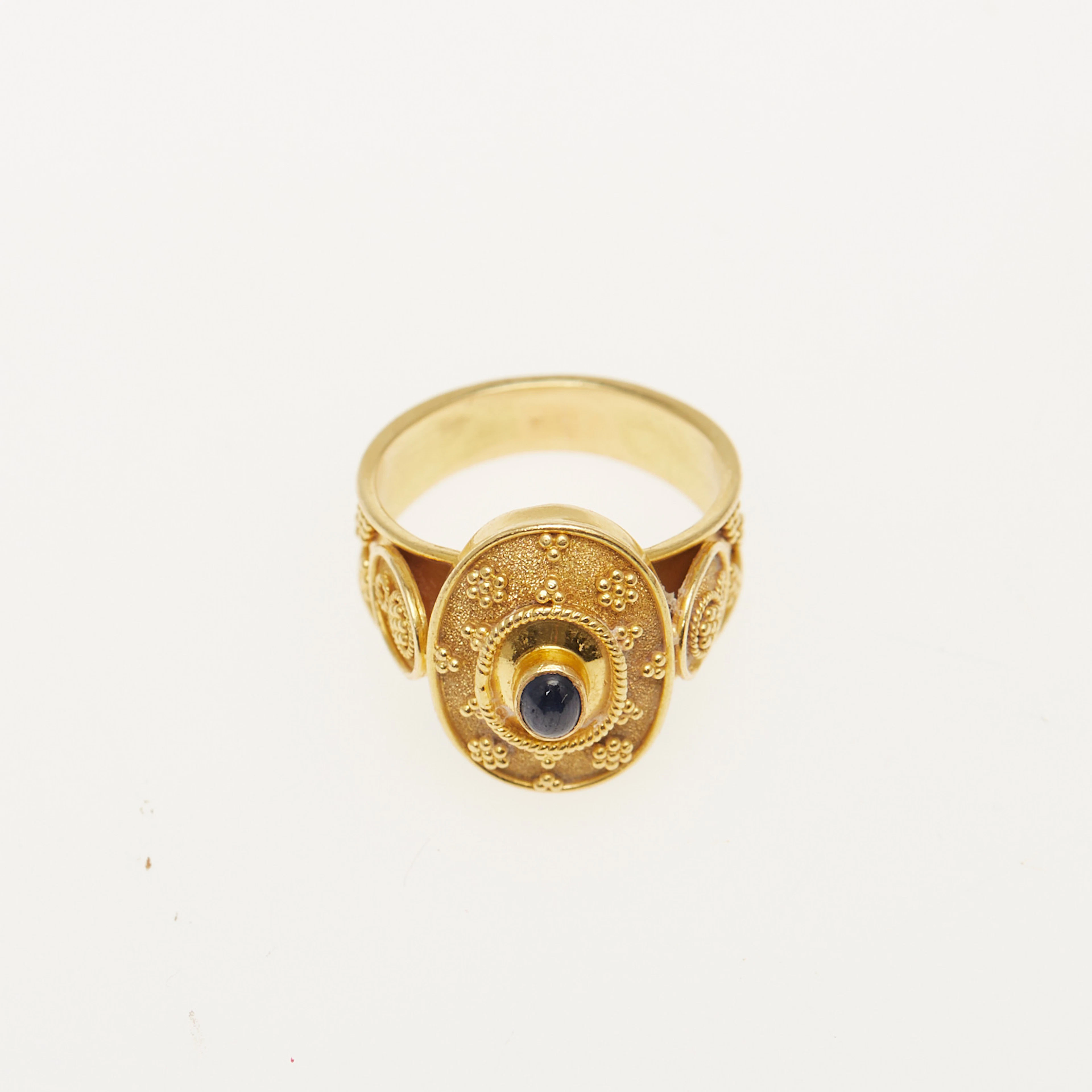 Siegelring / Ring 750er Gelbgold, Saphir.