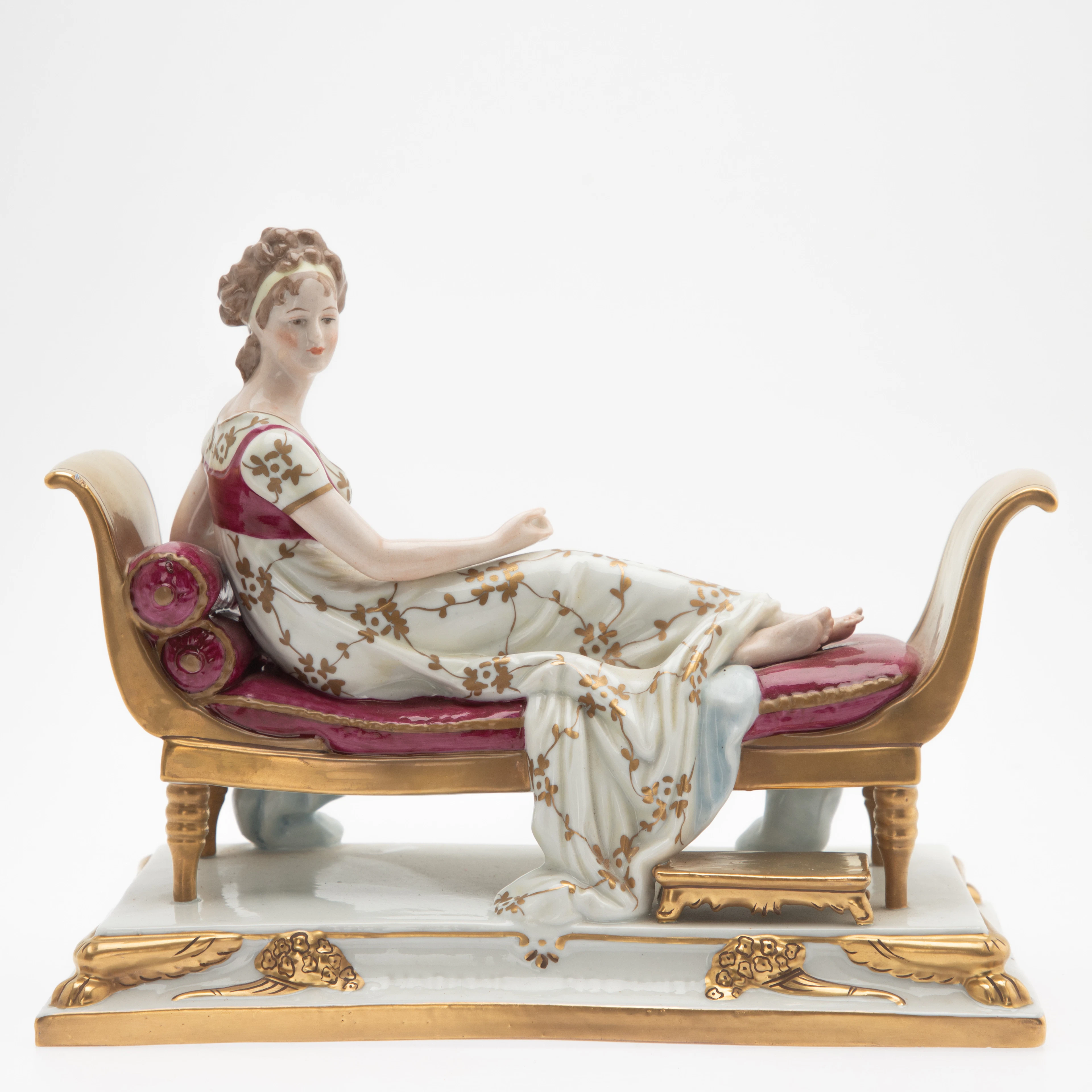 Figur der Madame Récamiere, Sitzendorfer Porzellanmanufaktur, Thüringen