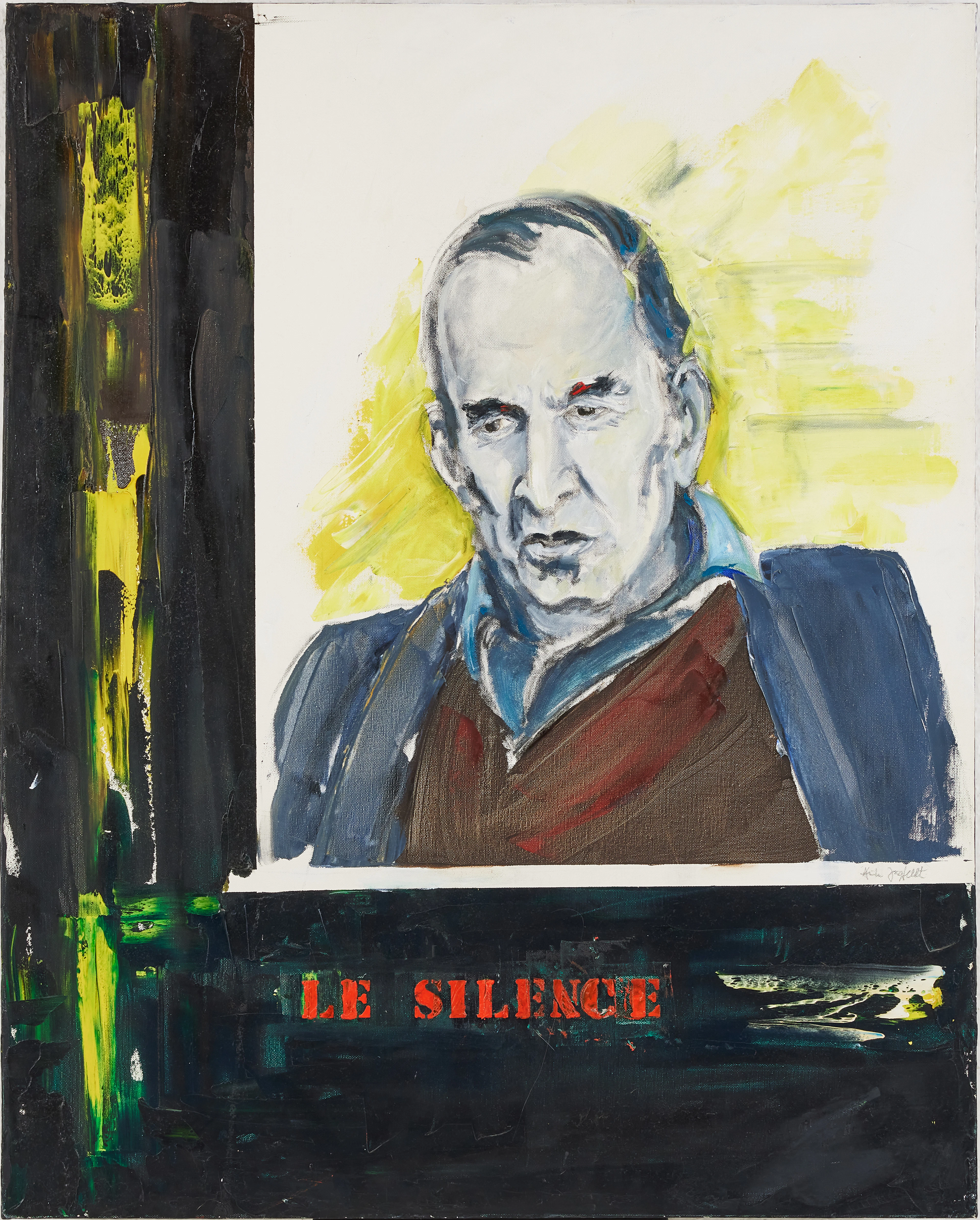 ANNIKA JÄGFELDT "Le Silence" porträtt av Ingmar Bergman. Akryl på
