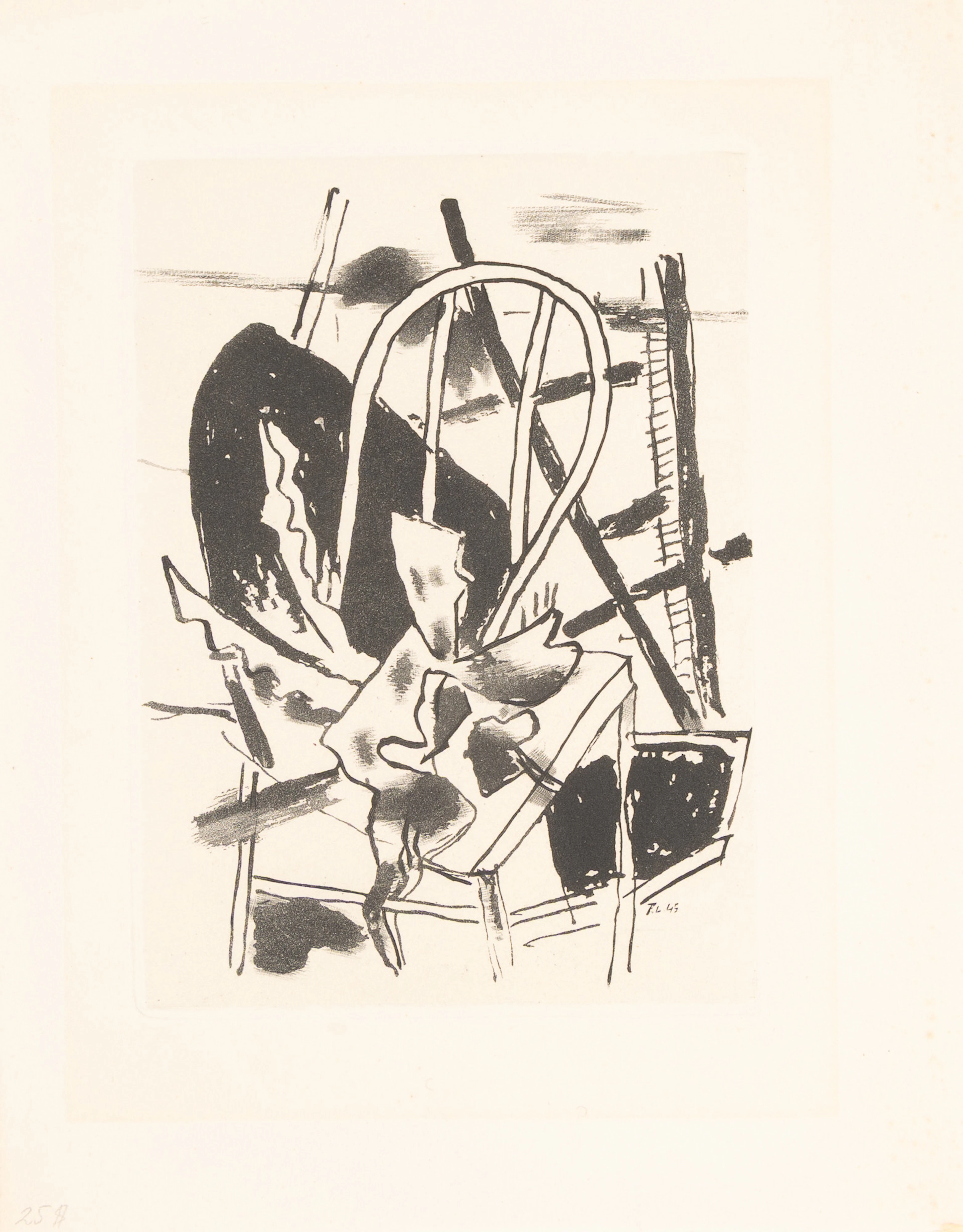 FERNAND LÉGER. Akvatint/gravyr, monogramsignerad i trycket F.L. 45.