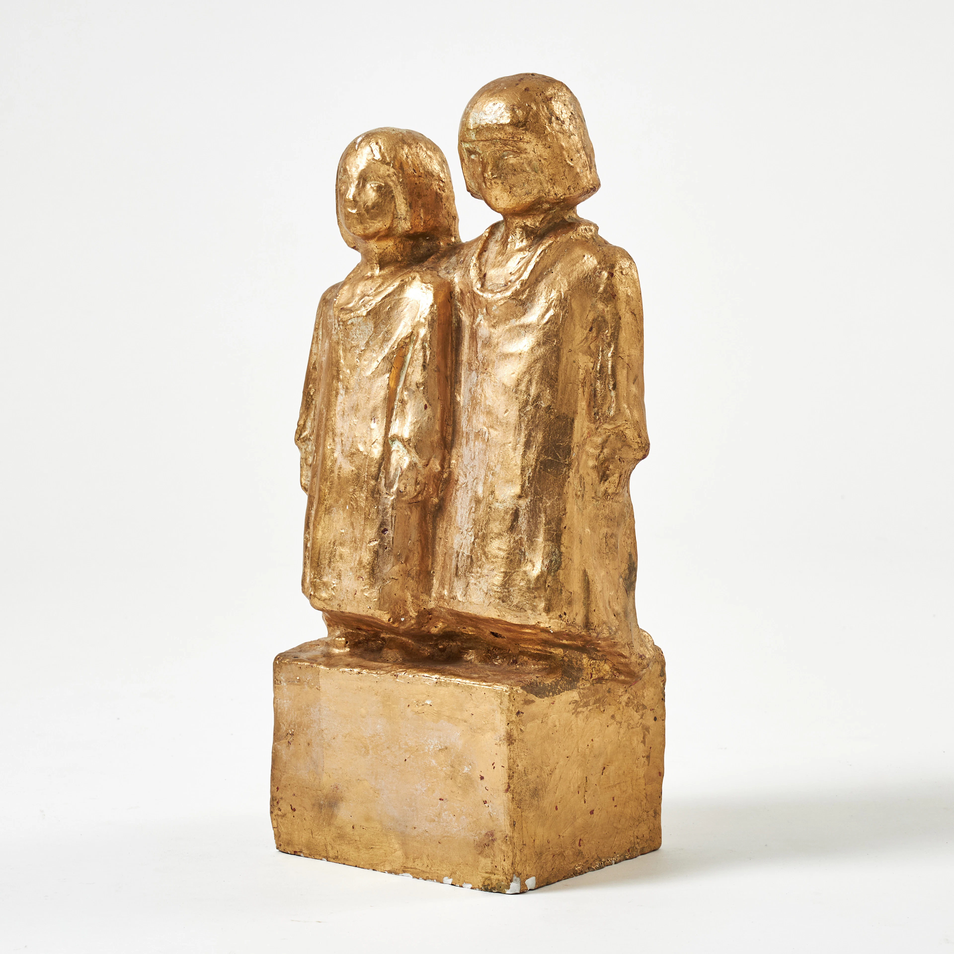 WEINO AALTONEN, skulptur, gips, "de föräldralösa", sign.