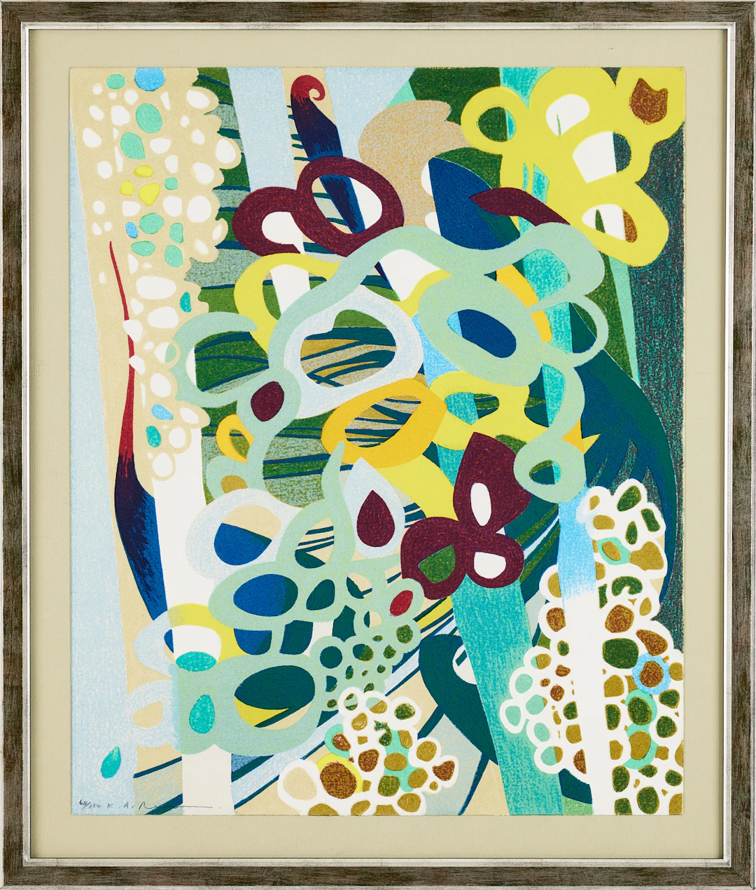 KARL AXEL PEHRSON. Figurkomposition, färglitografi.