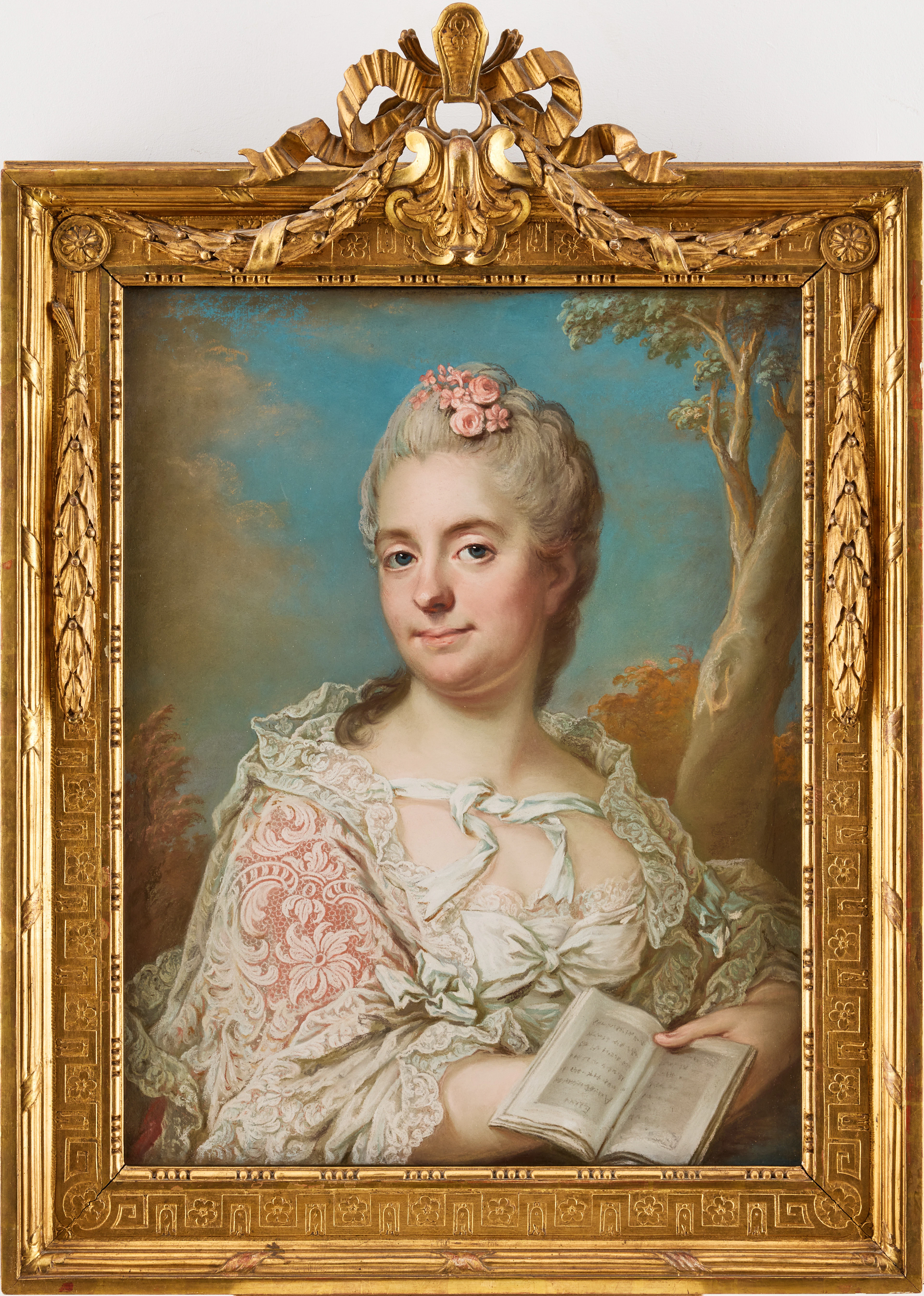 GUSTAF LUNDBERG (1695-1786). Porträtt föreställande Friherrinnan Catharina