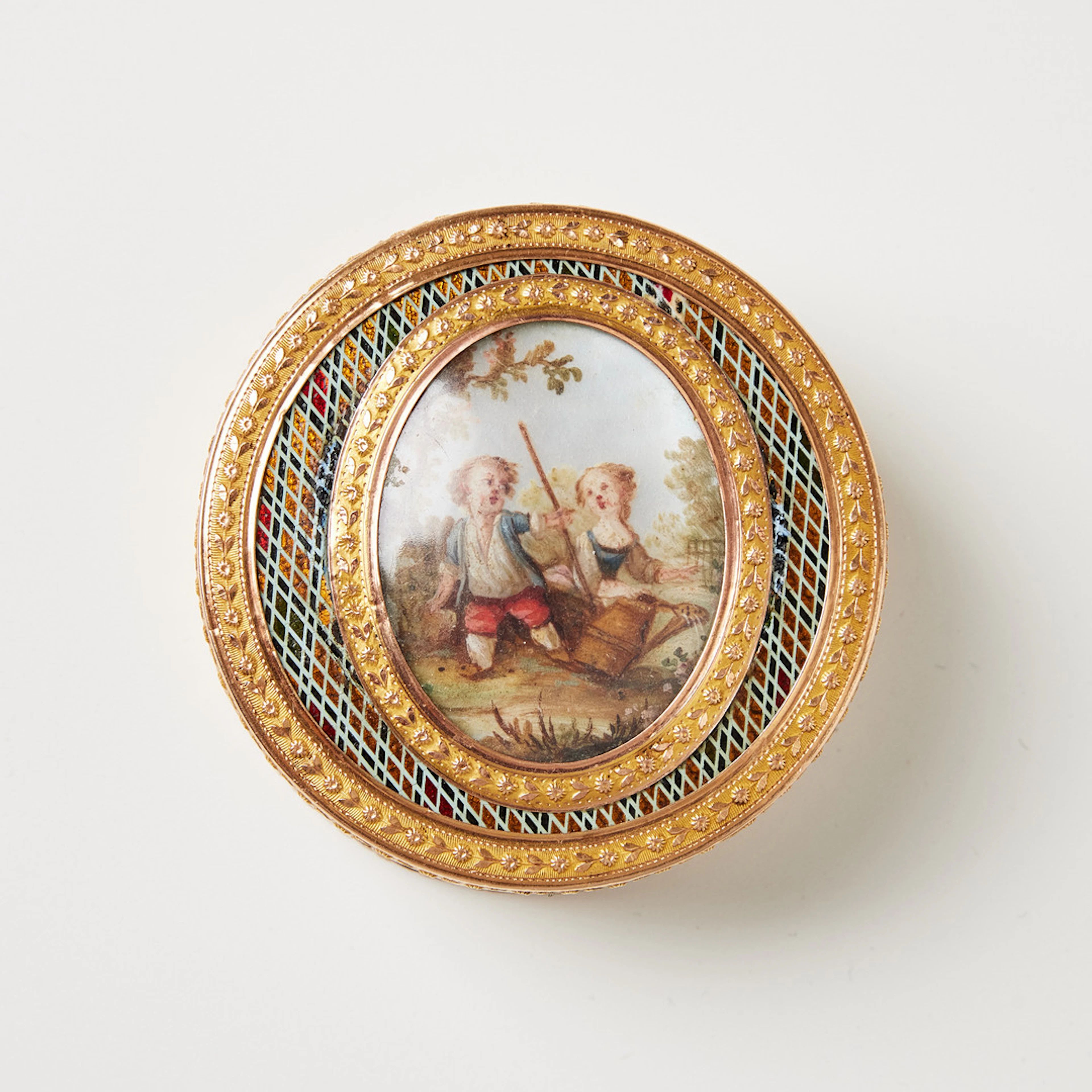 DOSA, Louis XVI, Frankrike 1700-talets senare del, 18 k guld, rutmönstrad
