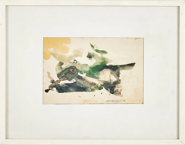 EBBA HEDQVIST. Abstrakt komposition, akvarell på papper, signerad