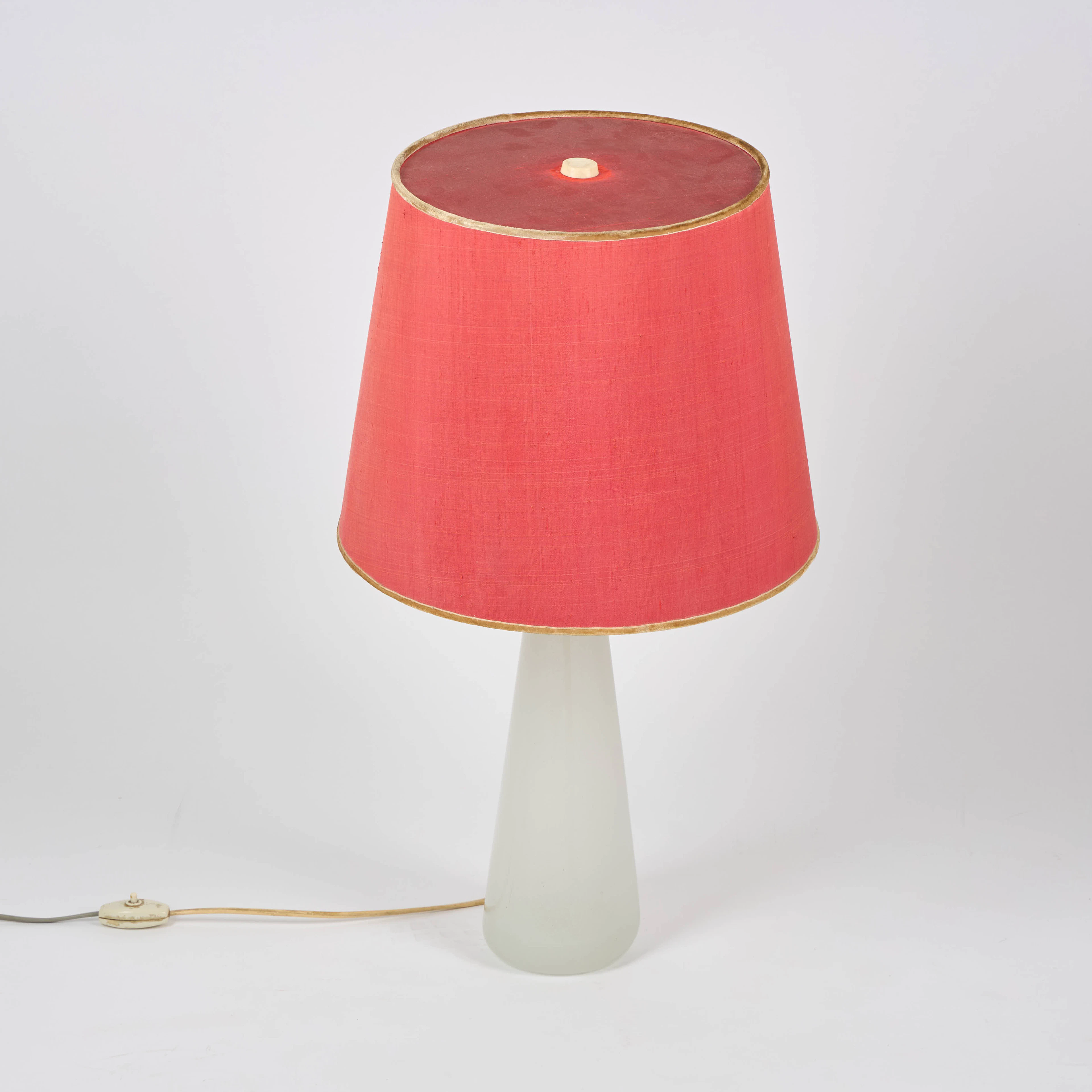 PAOLO VENINI. Bordslampa, Murano glas med små bubblor, 1950-talet